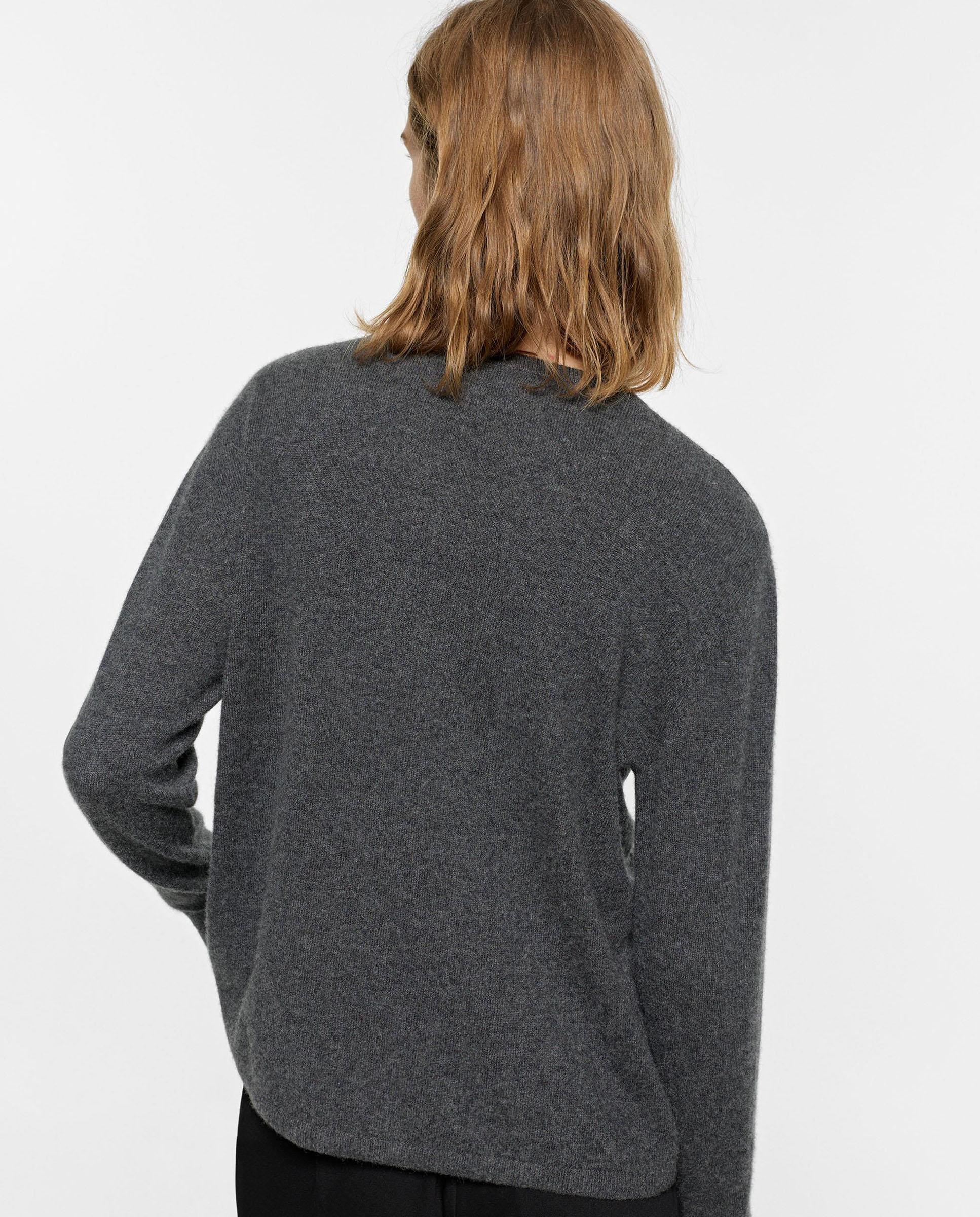 Imagen 4 de Jersey de mujer 100% cashmere con cuello pico en liso - Parfois - Gris Gris