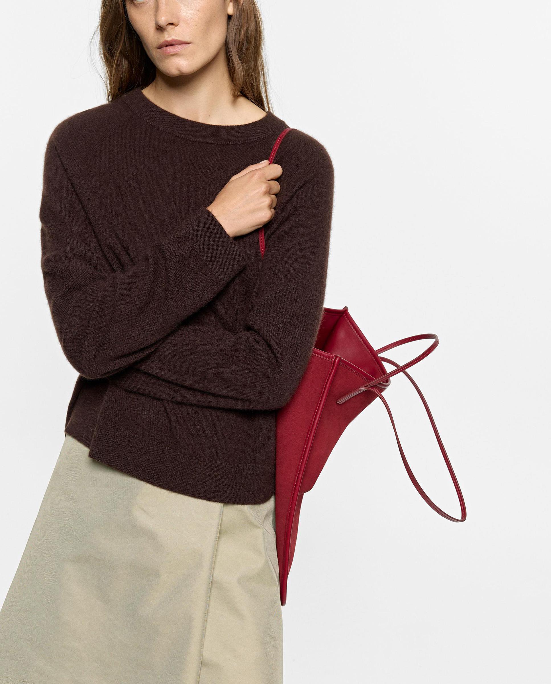 Jersey de mujer 100% cashmere de manga larga en liso - Parfois - Marrón oscuro Marrón oscuro-3