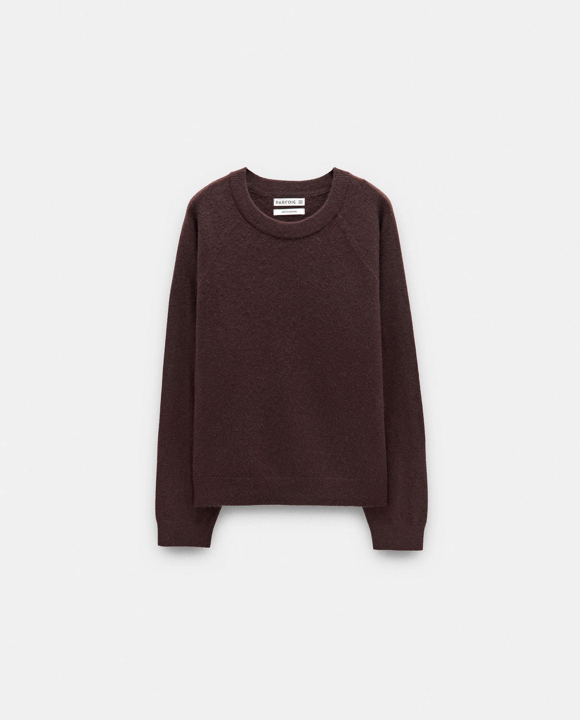 Jersey de mujer 100% cashmere de manga larga en liso - Parfois - Marrón oscuro Marrón oscuro-6