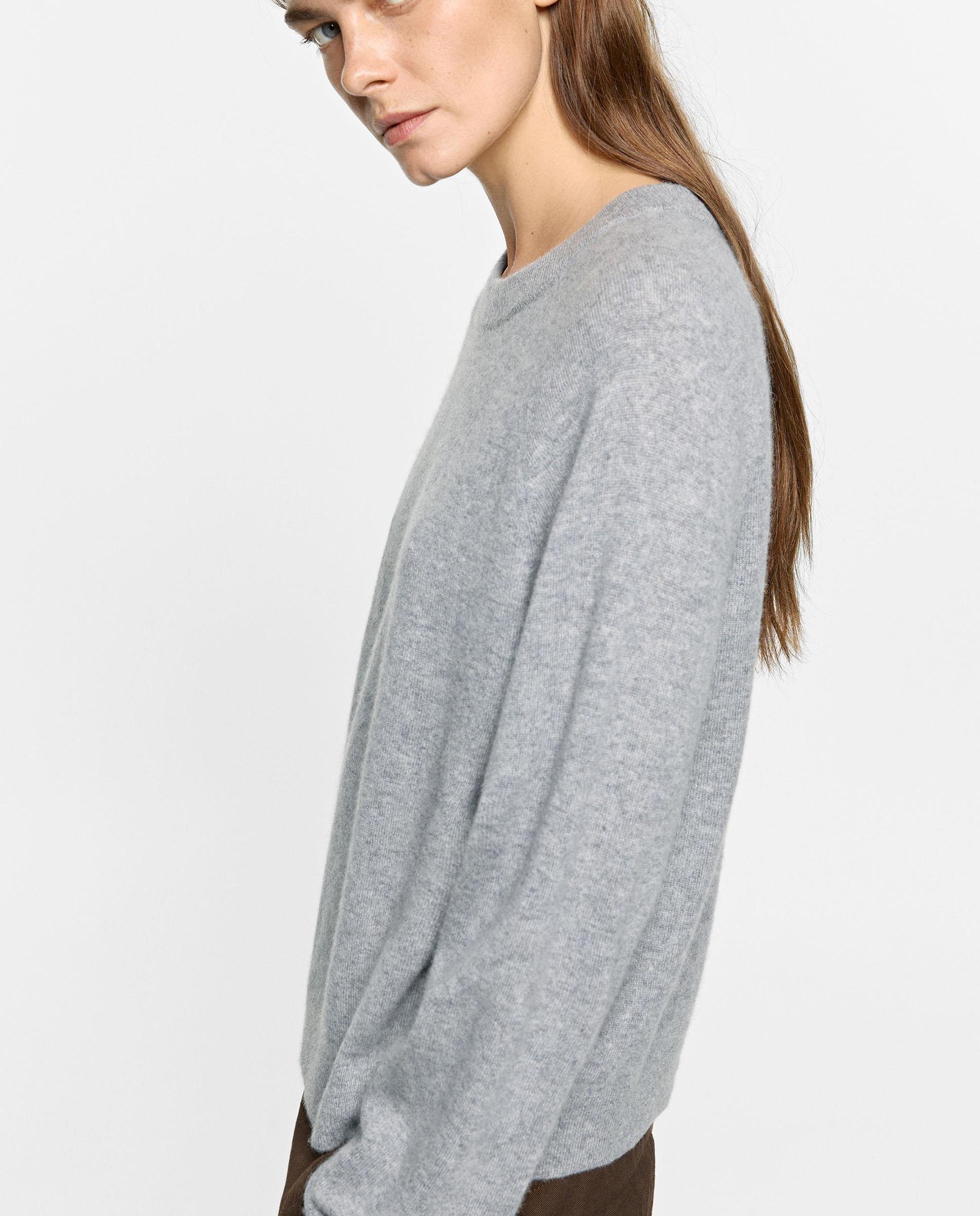 Jersey de mujer 100% cashmere de manga larga en liso - Parfois - Gris claro Gris claro-3