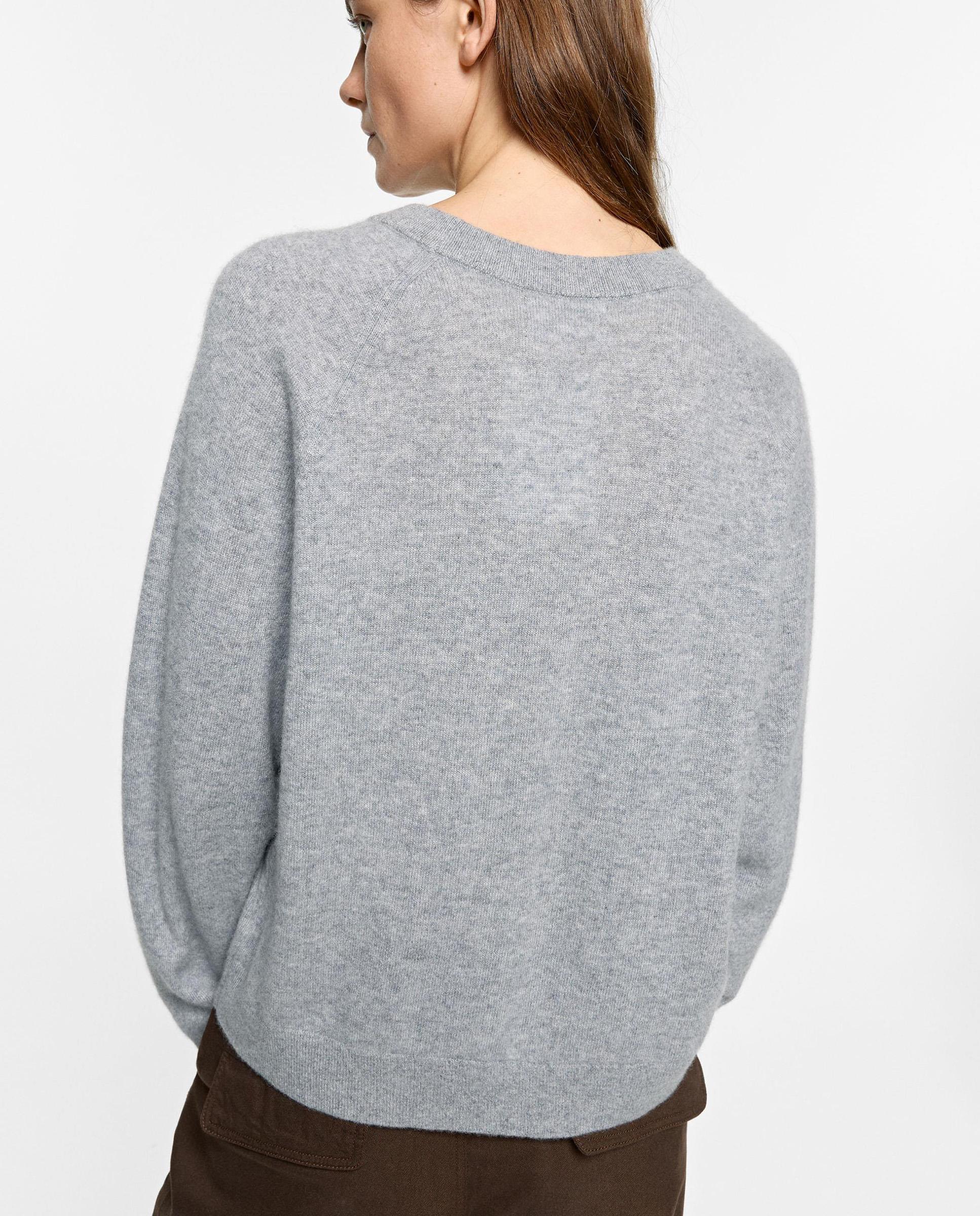Jersey de mujer 100% cashmere de manga larga en liso - Parfois - Gris claro Gris claro-4
