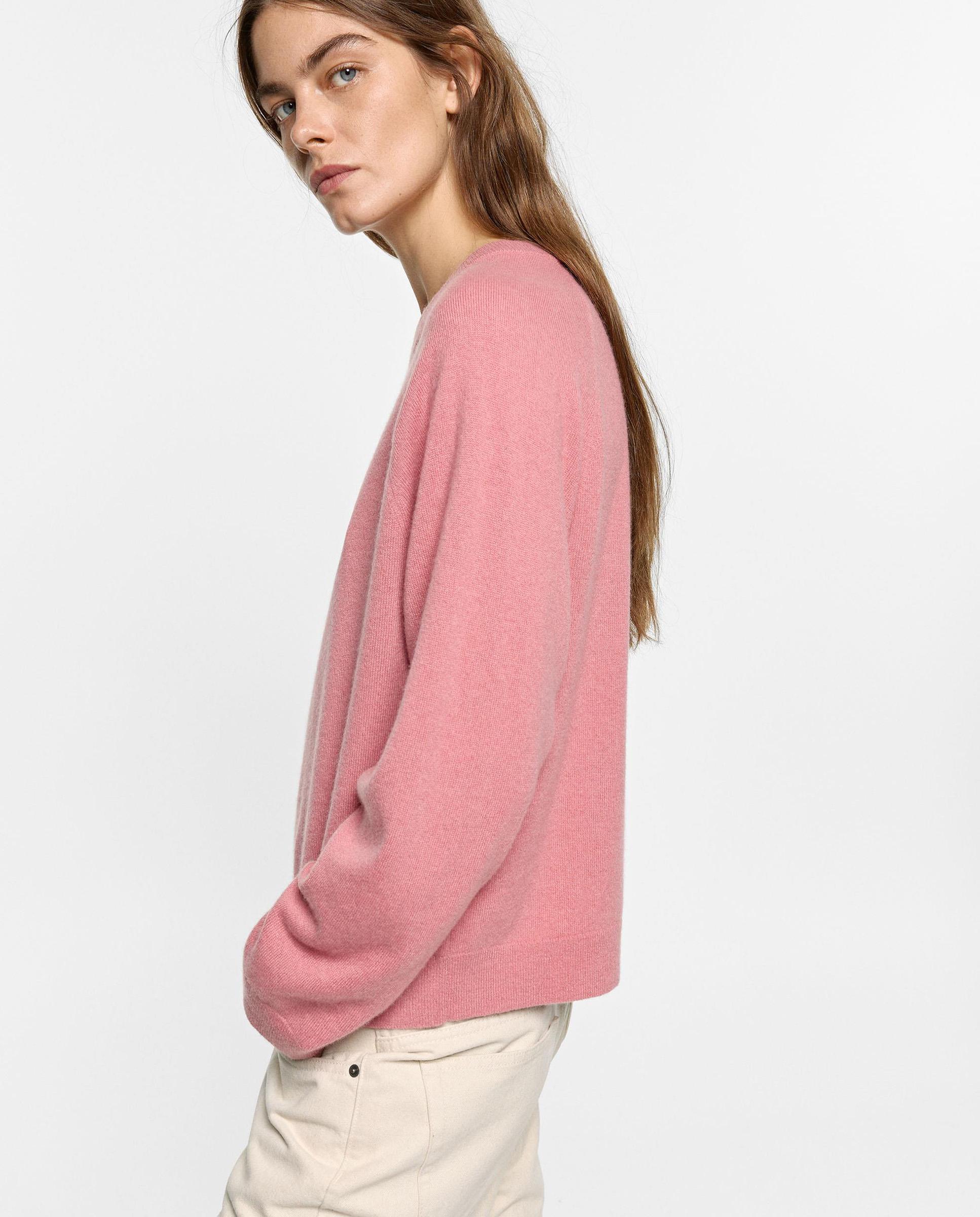 Jersey de mujer 100% cashmere de manga larga en liso - Parfois - Rosa Rosa-3