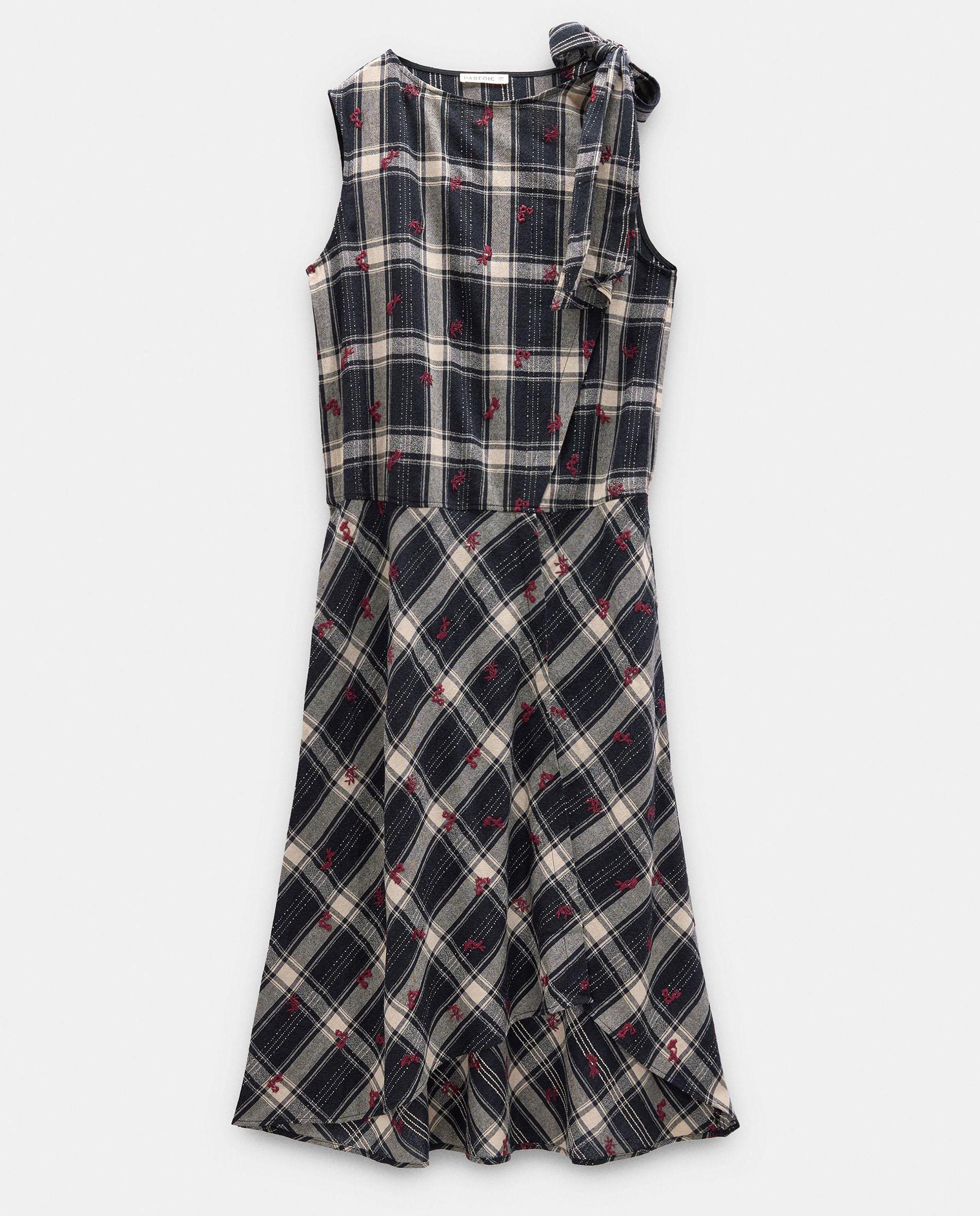 Vestido midi asimétrico con estampado vichy - Parfois - Multicolor Multicolor-6