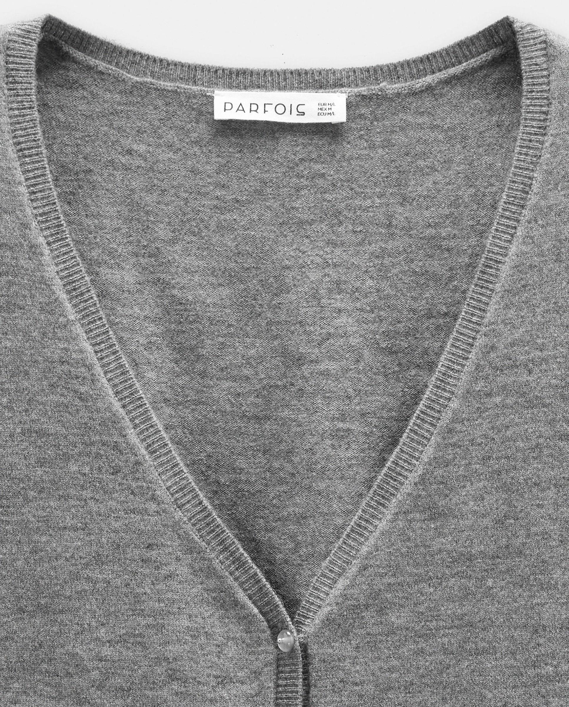 Chaleco de mujer de punto con botones en liso - Parfois - Gris claro Gris claro-5
