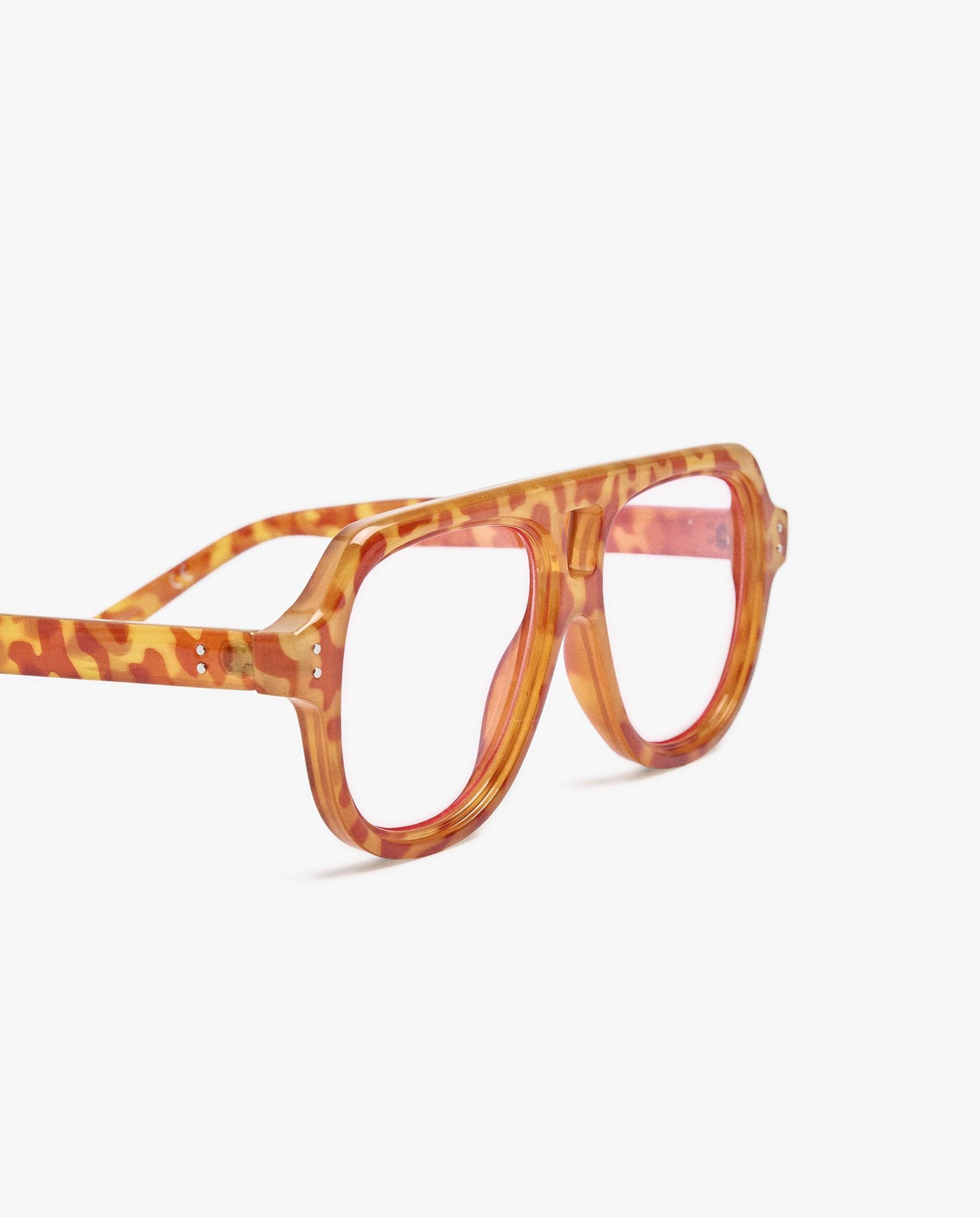 Gafas de sol de mujer con protección uv y forma redonda con estampado animal print - Parfois - Marrón Marrón-3