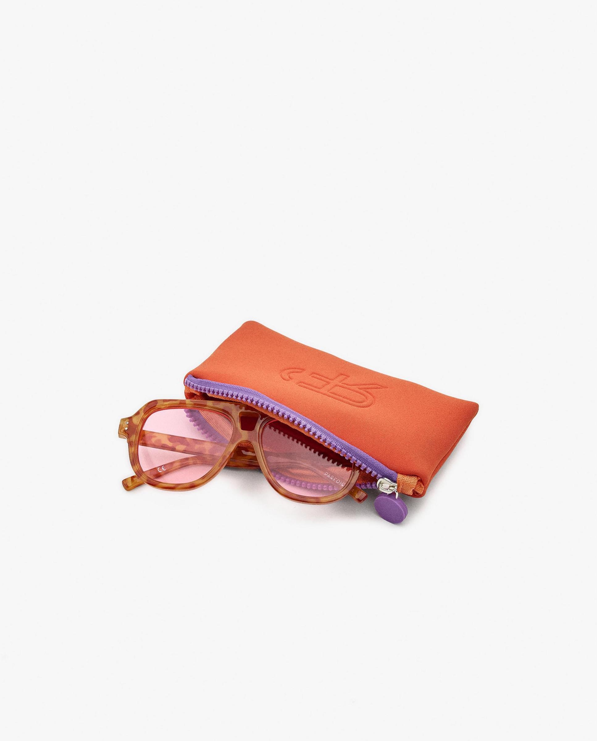 Gafas de sol de mujer con protección uv y forma redonda con estampado animal print - Parfois - Marrón Marrón-5