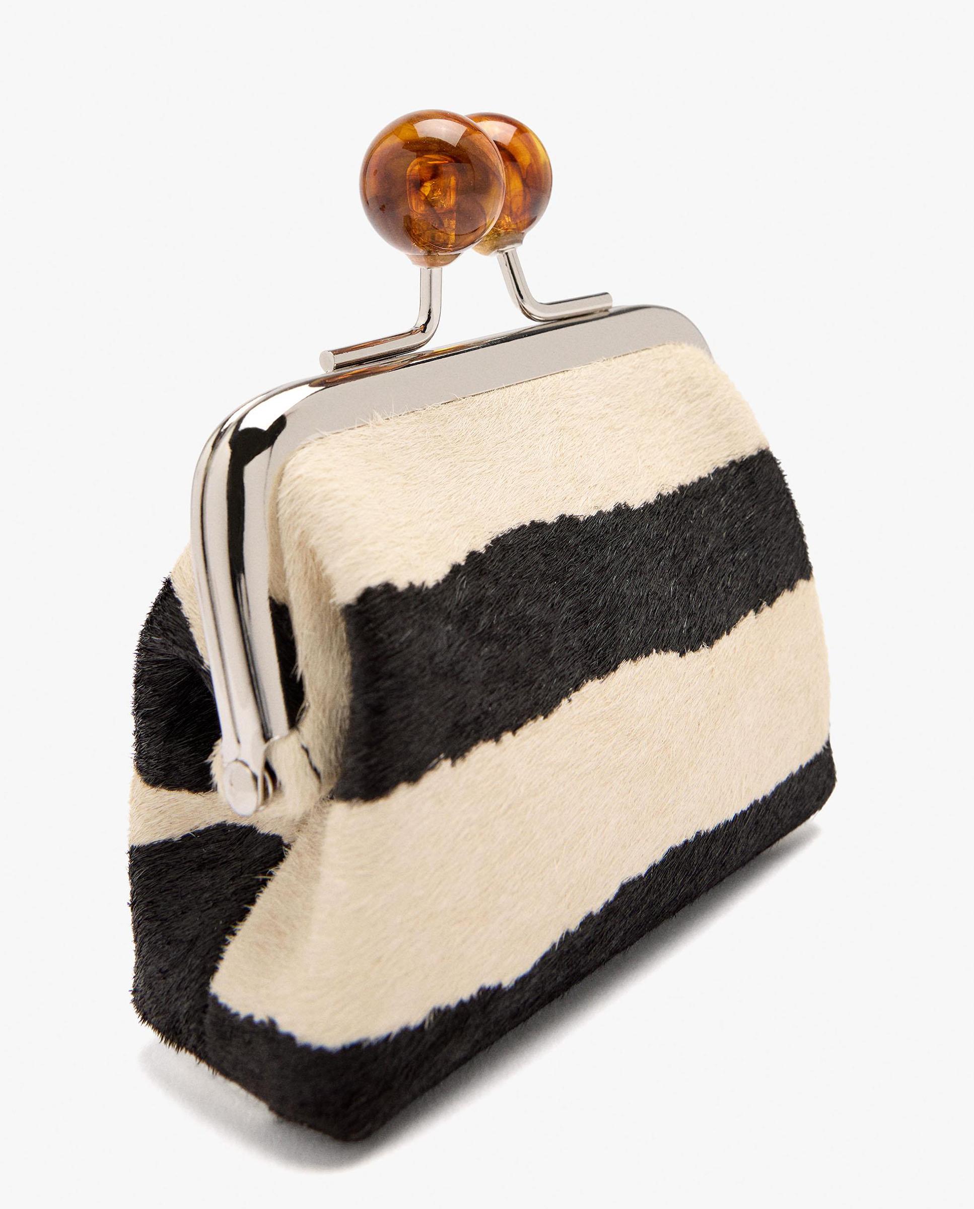 Monedero de mujer 100% piel con cierre de botón y estampado animal print - Parfois - Multicolor Multicolor-3