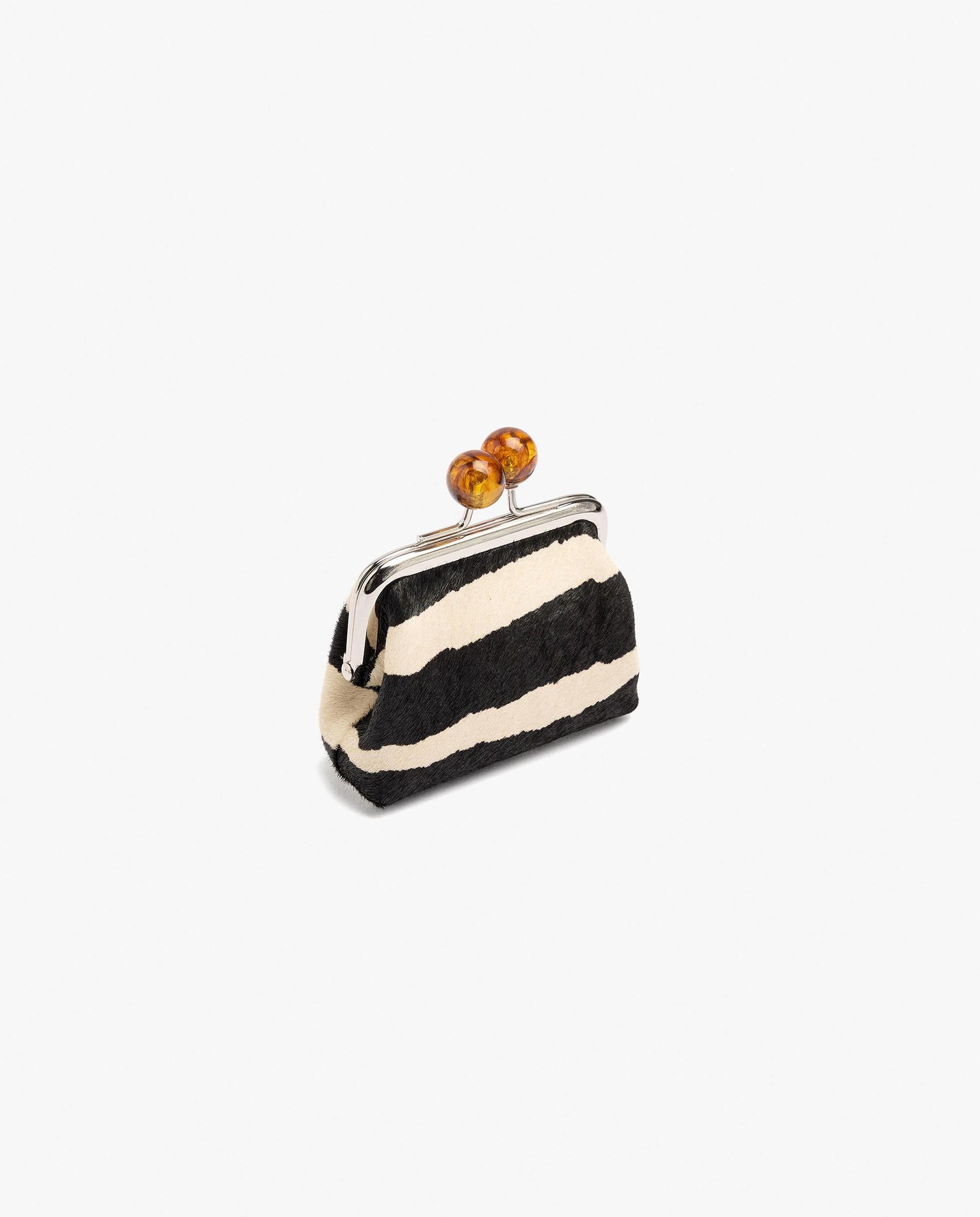 Monedero de mujer 100% piel con cierre de botón y estampado animal print - Parfois - Multicolor Multicolor-2