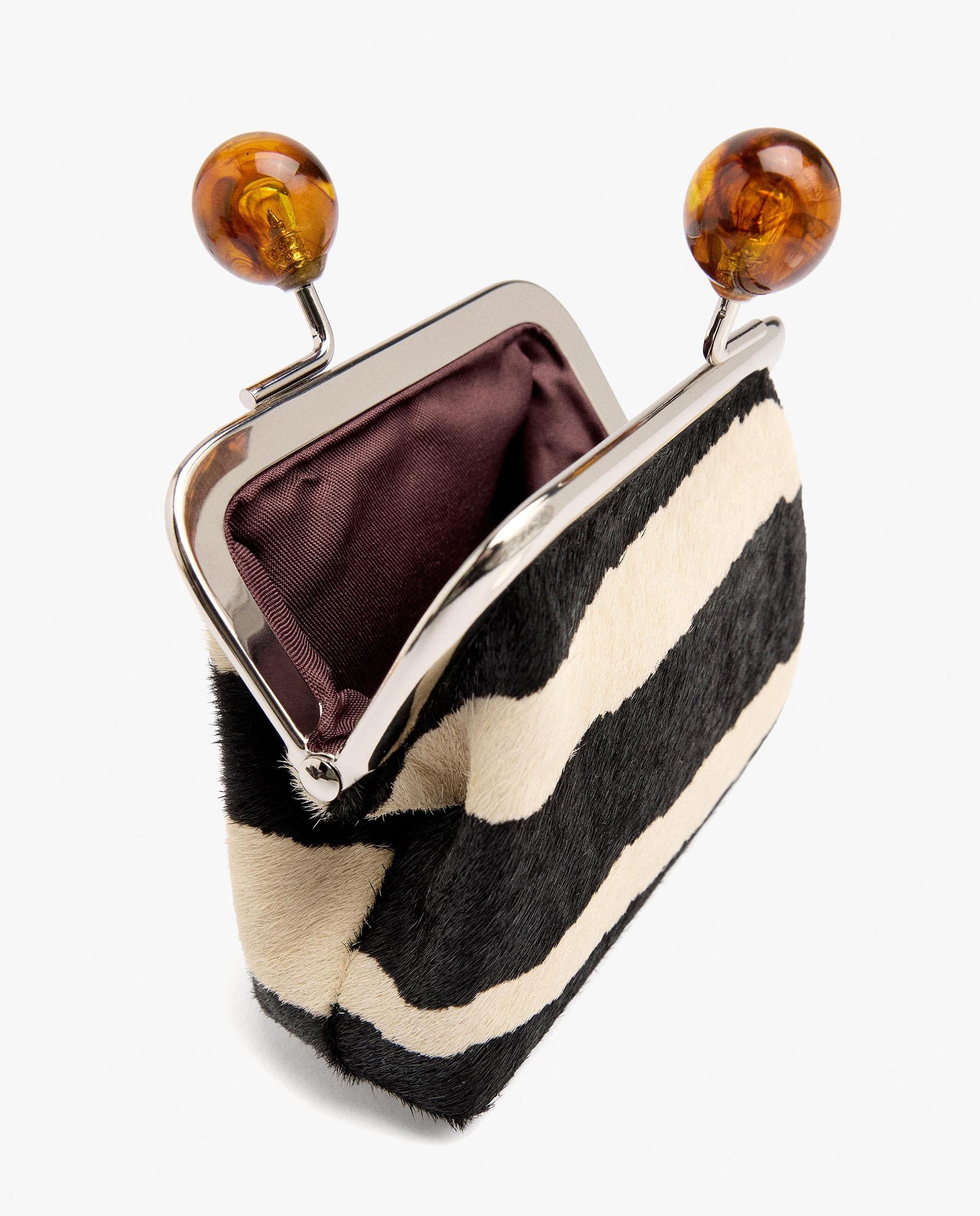 Monedero de mujer 100% piel con cierre de botón y estampado animal print - Parfois - Multicolor Multicolor-4