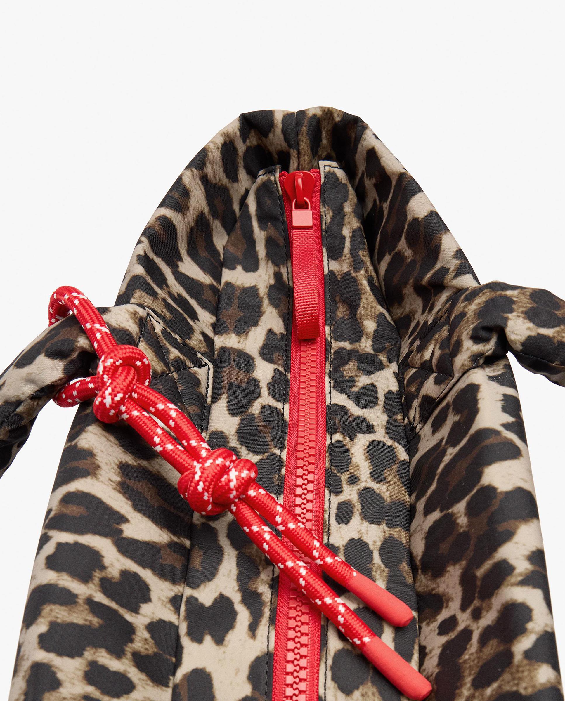 Bolso de hombro con cierre de cremallera y estampado animal print - Parfois - Marrón Marrón-3