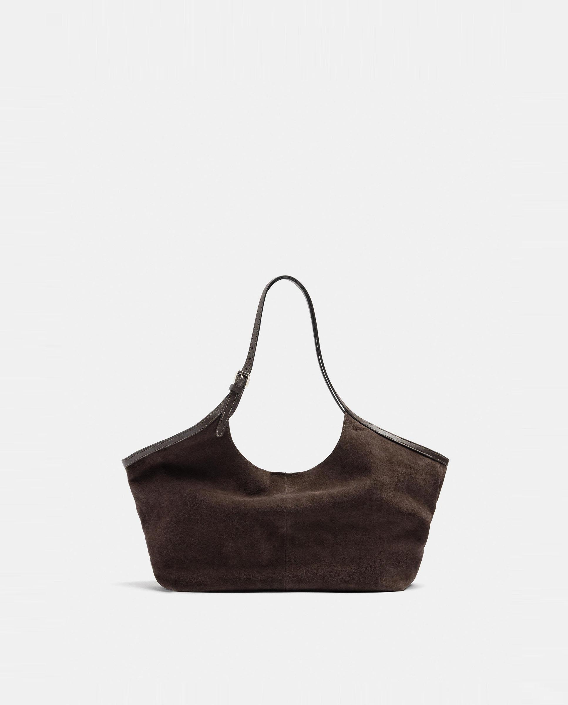 Shopper 100% piel grande en liso - Parfois - Marrón oscuro Marrón oscuro-1