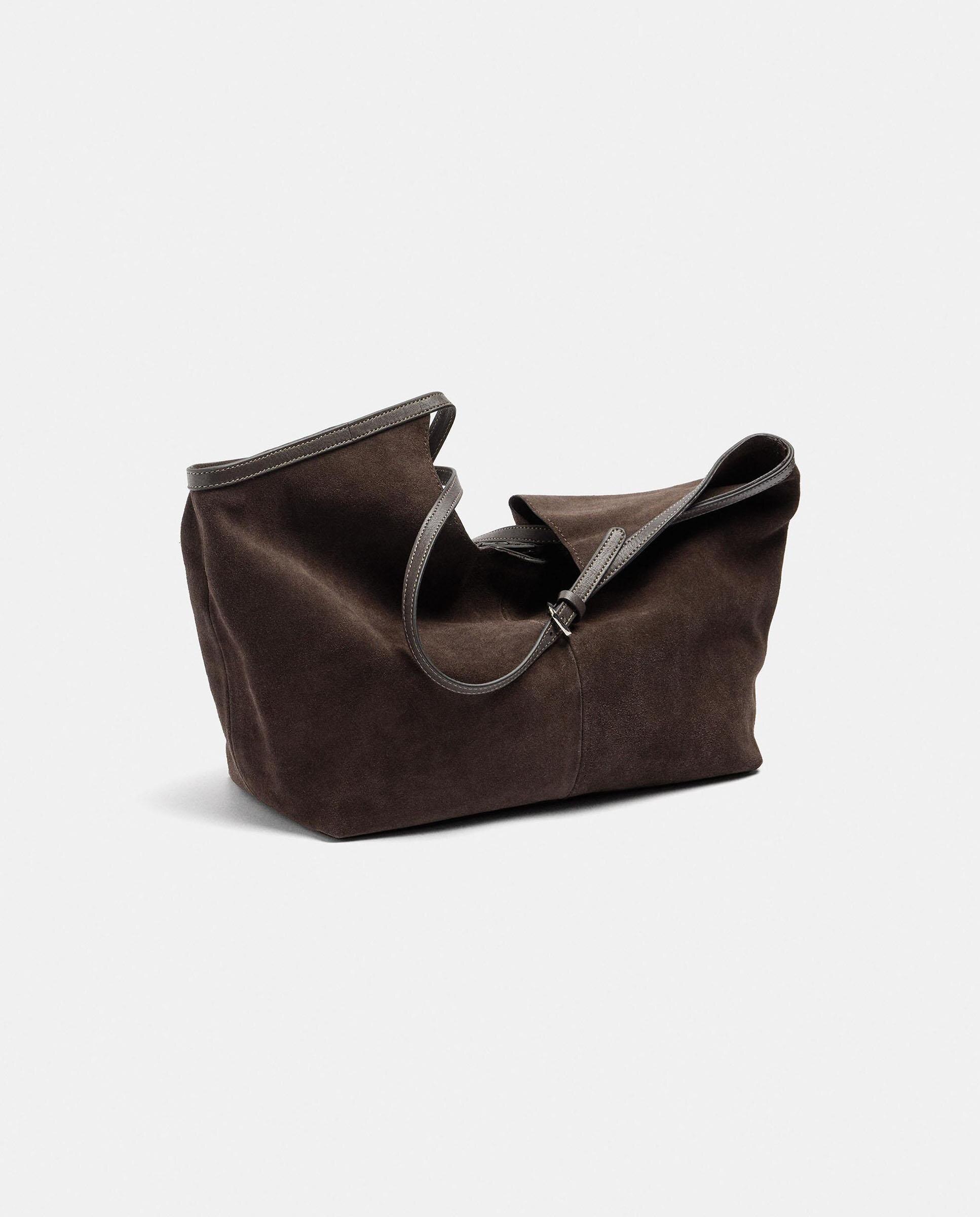 Shopper 100% piel grande en liso - Parfois - Marrón oscuro Marrón oscuro-5
