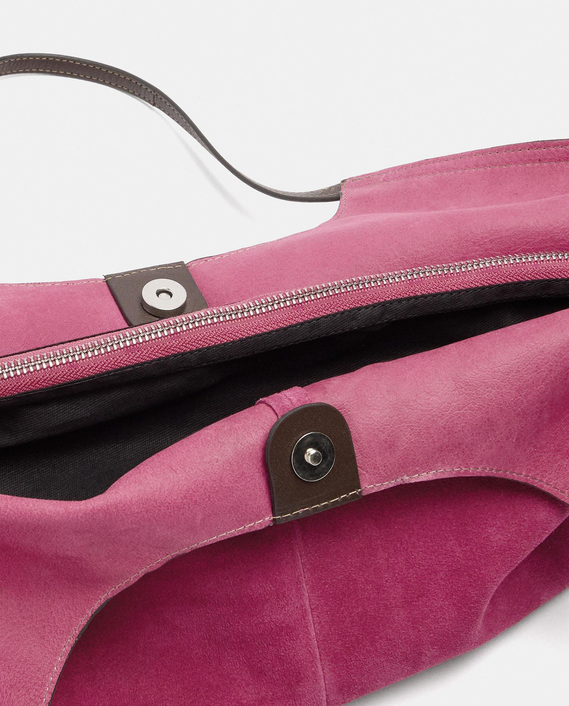 Shopper 100% piel grande en liso - Parfois - Fucsia Fucsia-7