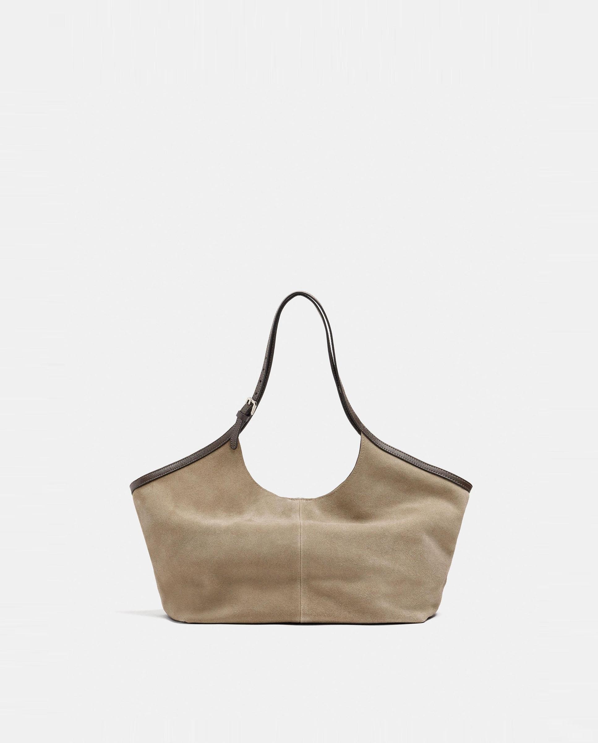 Imagen 0 de Shopper 100% piel grande en liso Topo