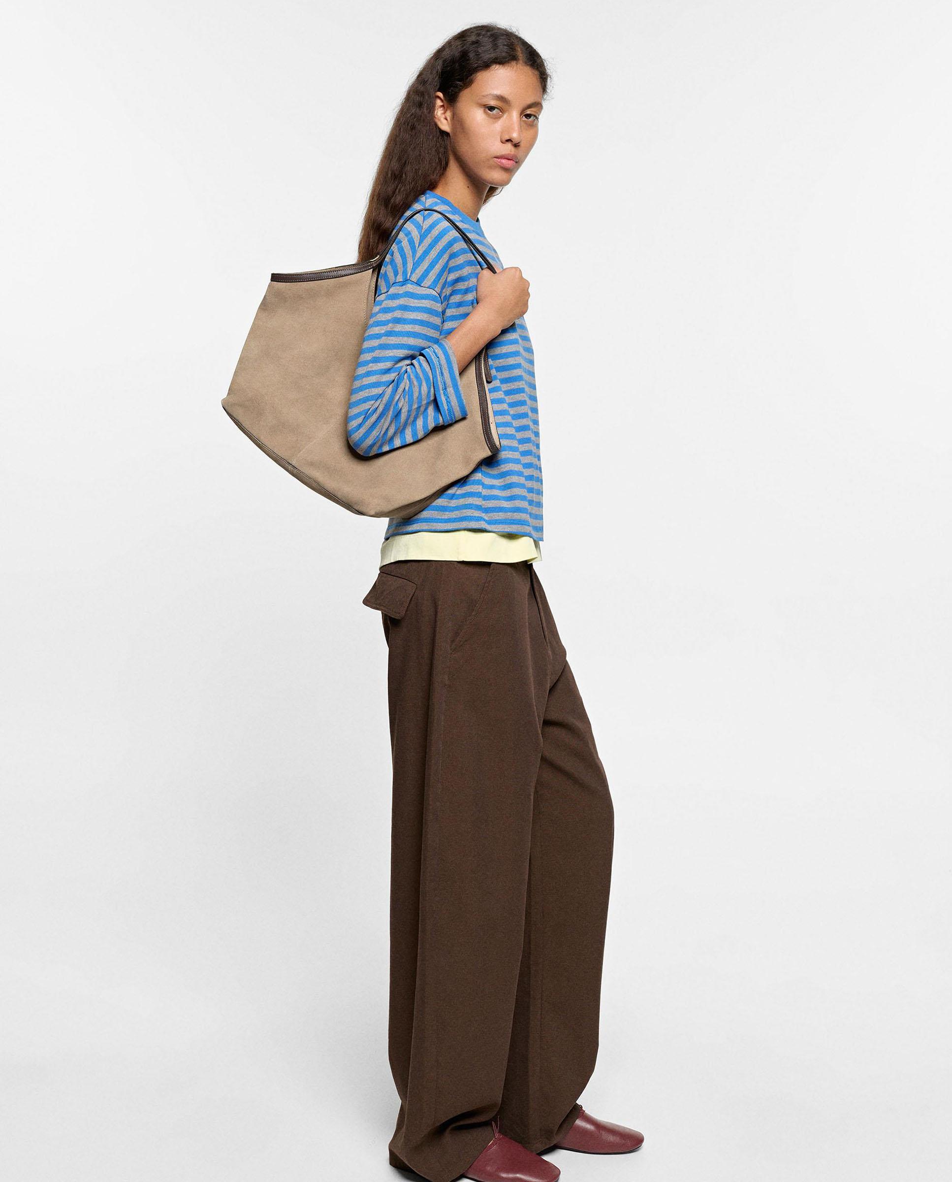 Shopper 100% piel grande en liso - Parfois - Topo Topo-2