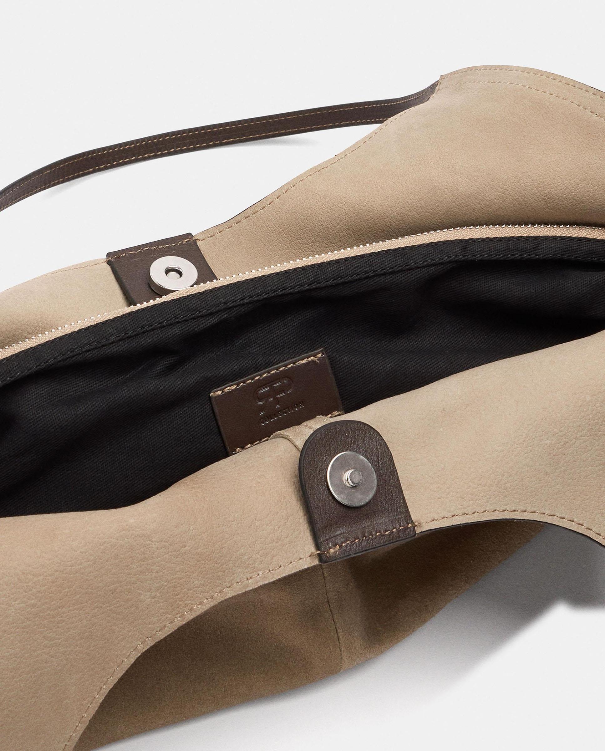 Shopper 100% piel grande en liso - Parfois - Topo Topo-6