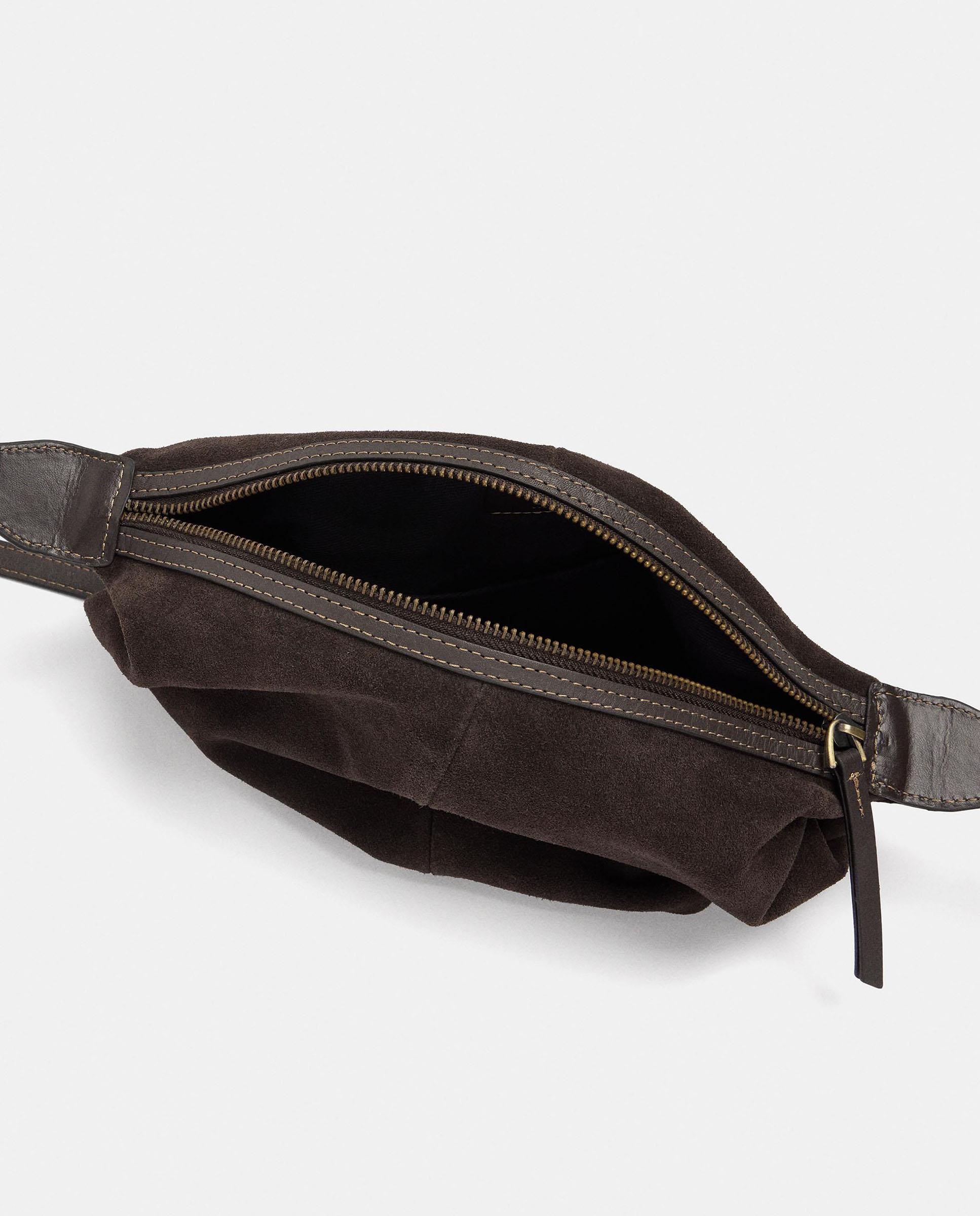 Bolso de hombro de mujer de piel con cierre de cremallera en liso - Parfois - Marrón oscuro Marrón oscuro-6