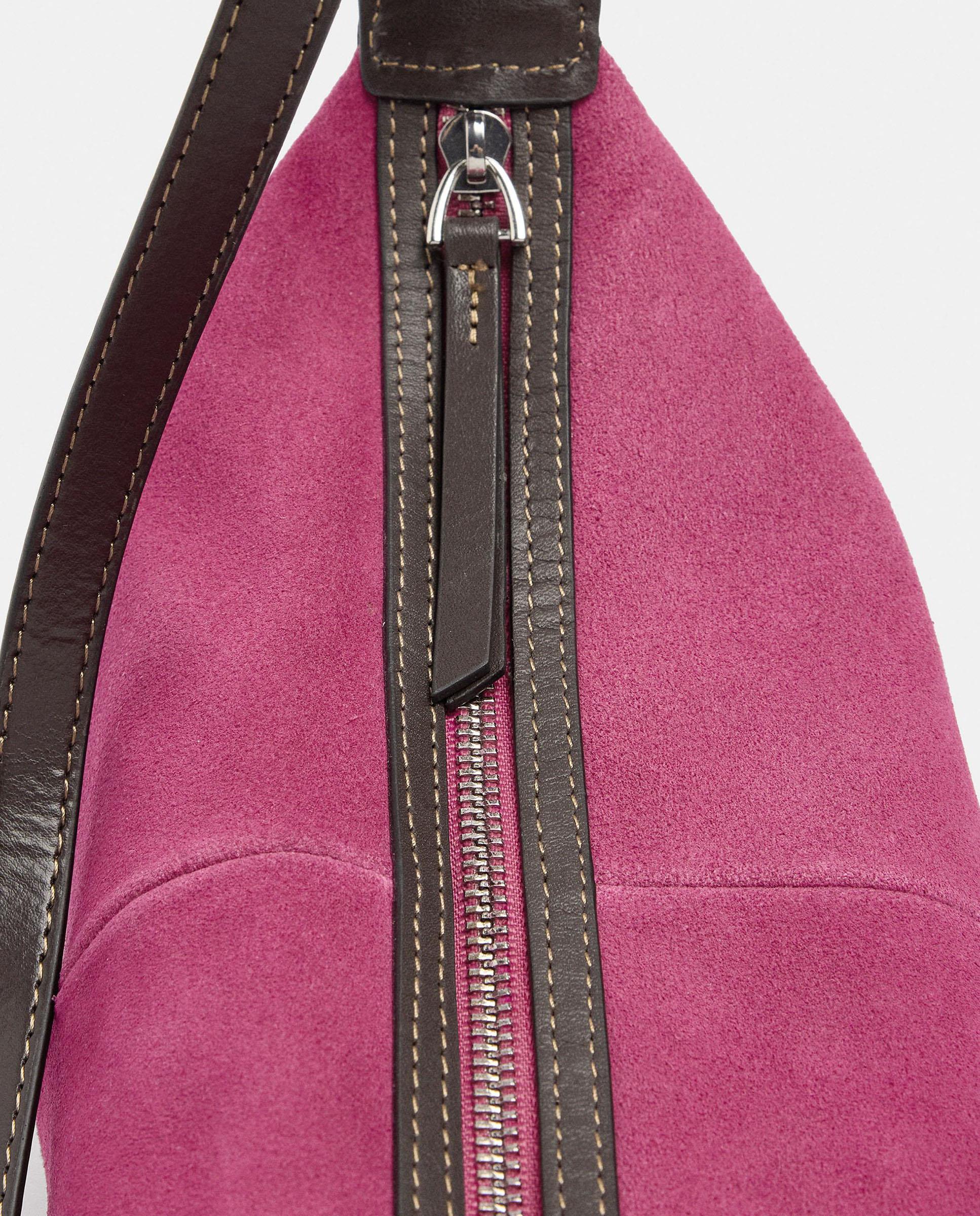 Bolso de hombro de mujer de piel con cierre de cremallera en liso - Parfois - Fucsia Fucsia-3