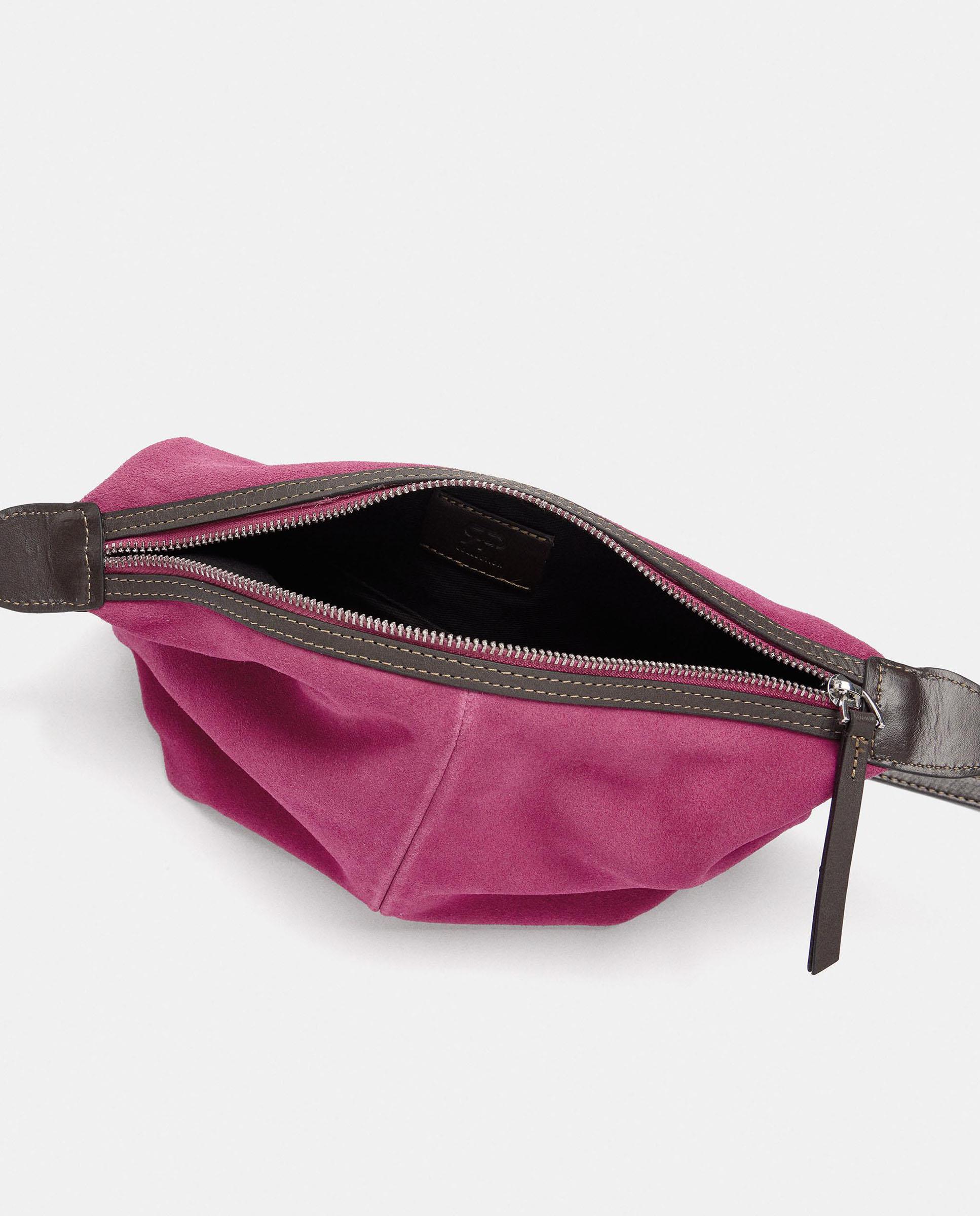 Bolso de hombro de mujer de piel con cierre de cremallera en liso - Parfois - Fucsia Fucsia-6