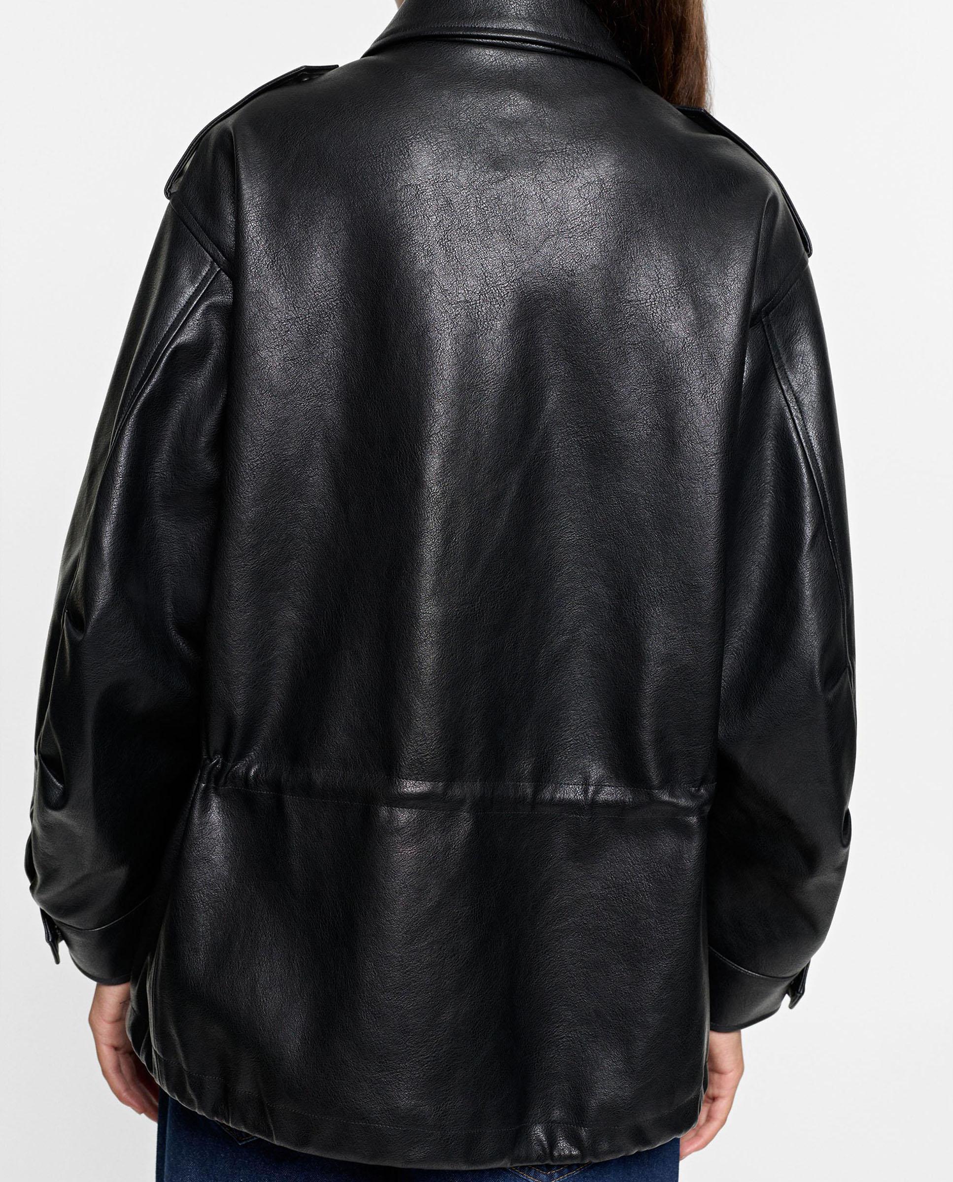 Chaqueta de mujer con cuello solapa en liso - Parfois - Negro Negro-4