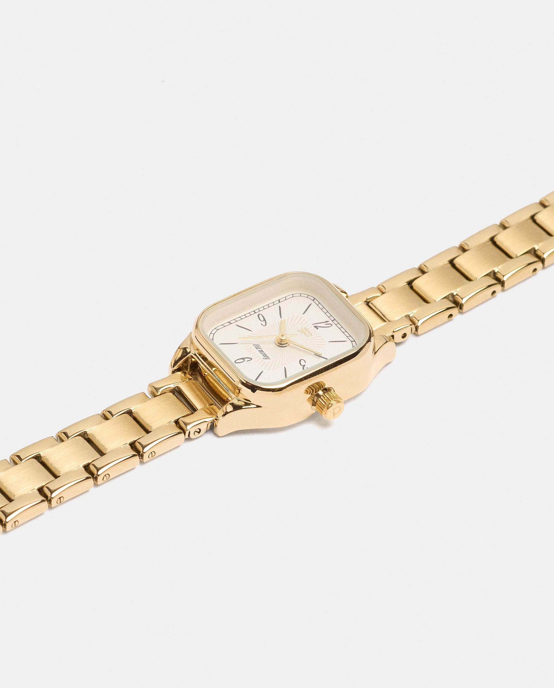 Reloj de mujer de acero inoxidable cuadrado - Parfois - Dorado Dorado-2