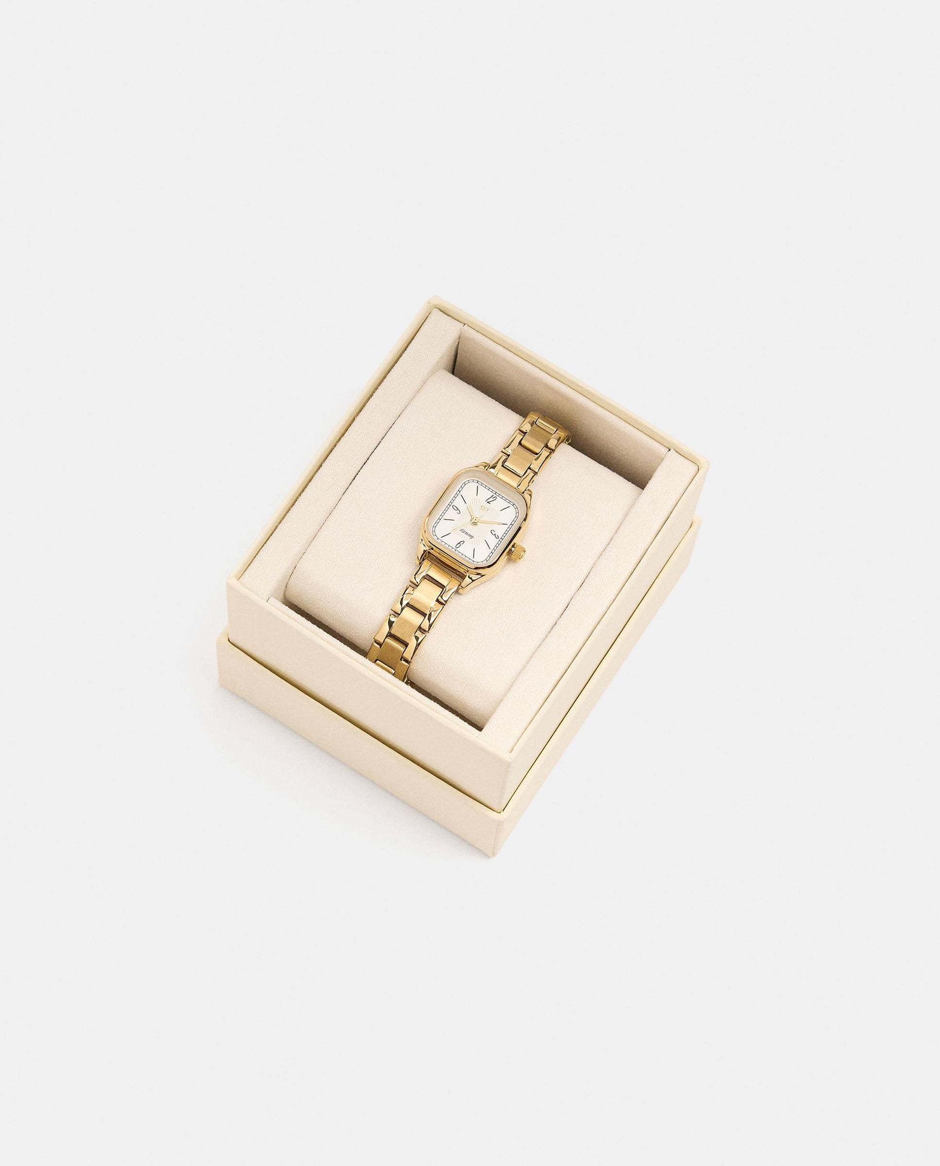 Reloj de mujer de acero inoxidable cuadrado - Parfois - Dorado Dorado-4