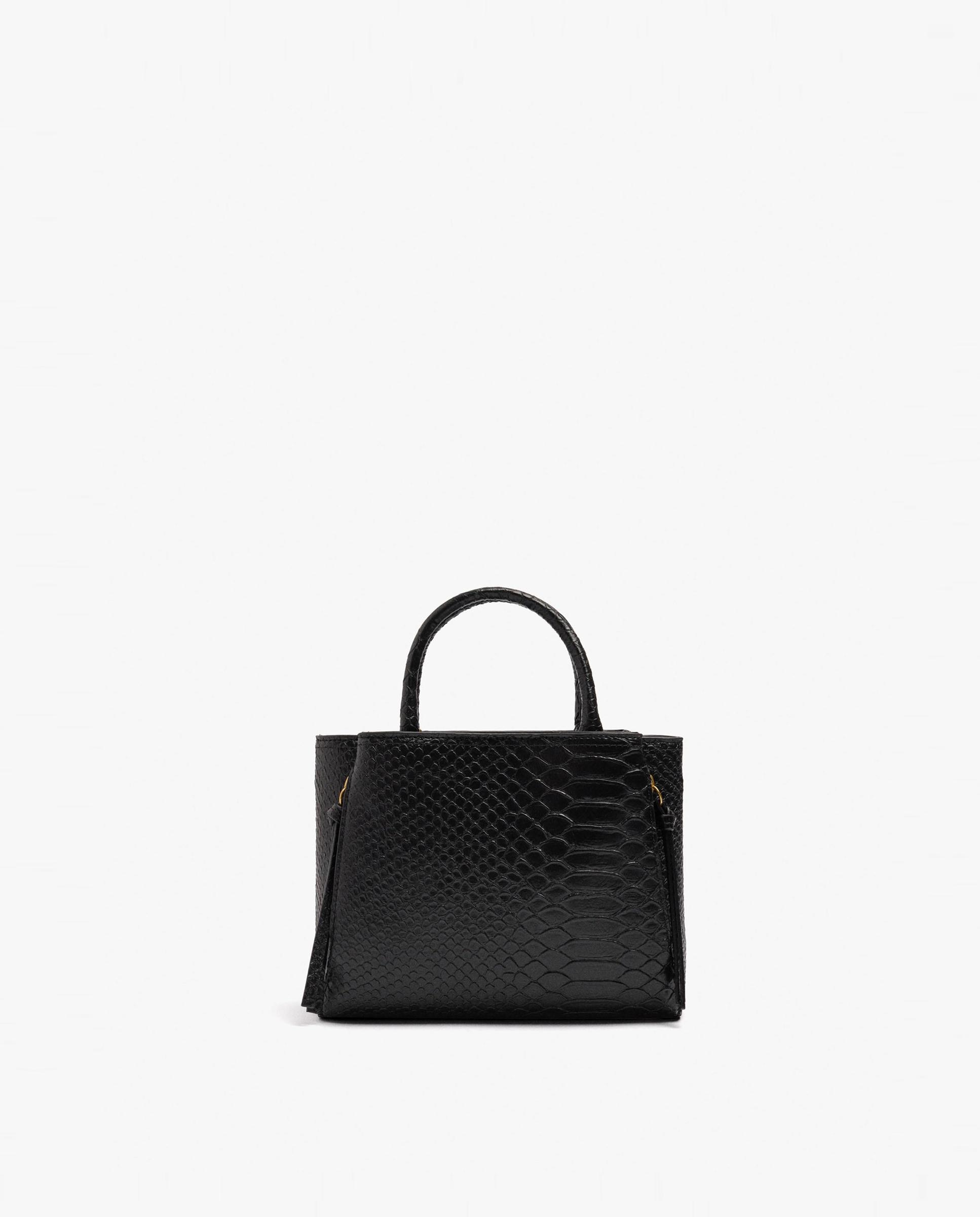 Bolso de mano estilo tote convertible a bandolera con cierre de cremallera en liso - Parfois - Negro Negro-1