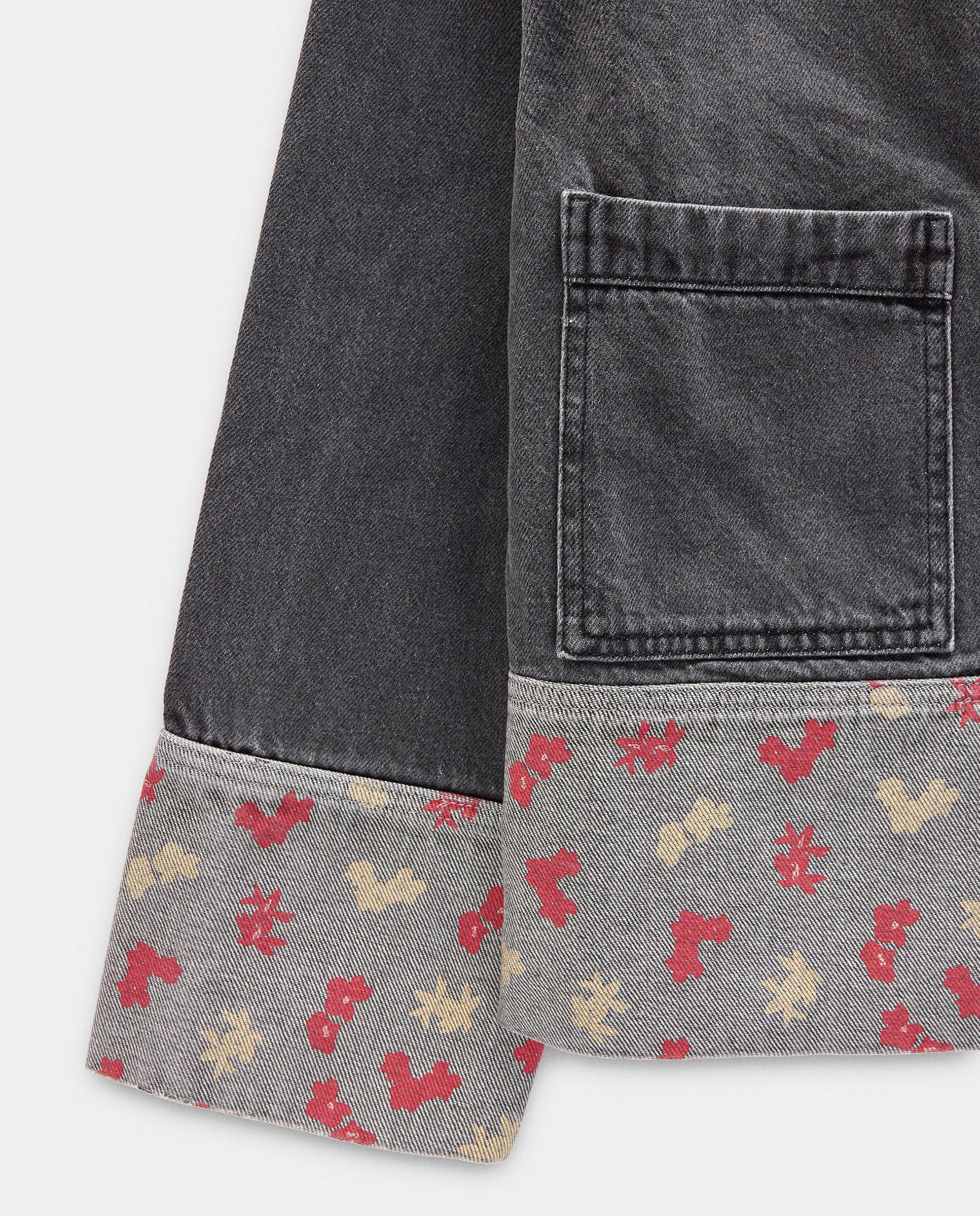 Chaqueta de mujer 100% algodón denim con bajo a contraste - Parfois - Gris Gris-5