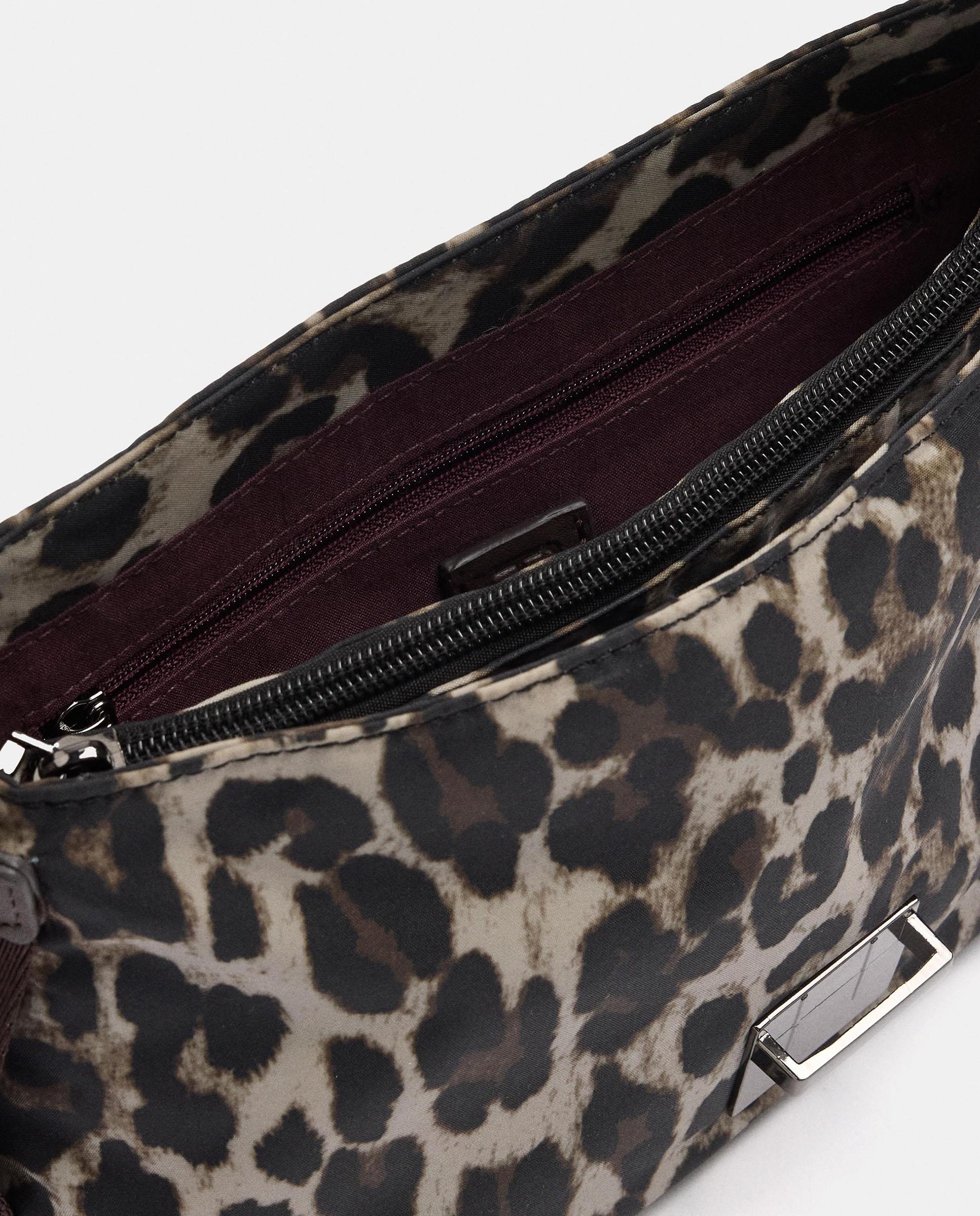 Bolso de hombro con llavero extraíble y estampado animal print - Parfois - Marrón Marrón-4