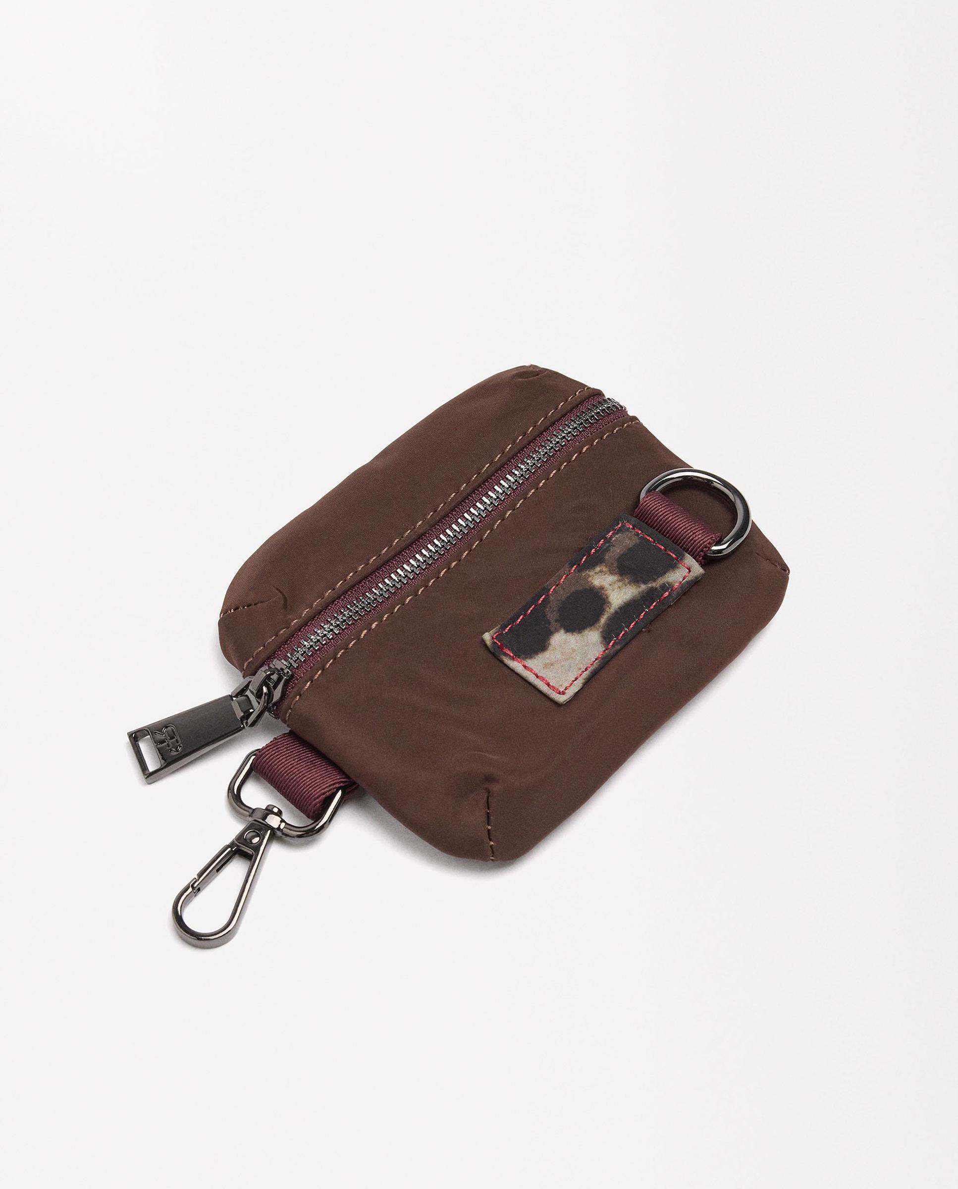 Bolso de hombro con llavero extraíble y estampado animal print - Parfois - Marrón Marrón-5