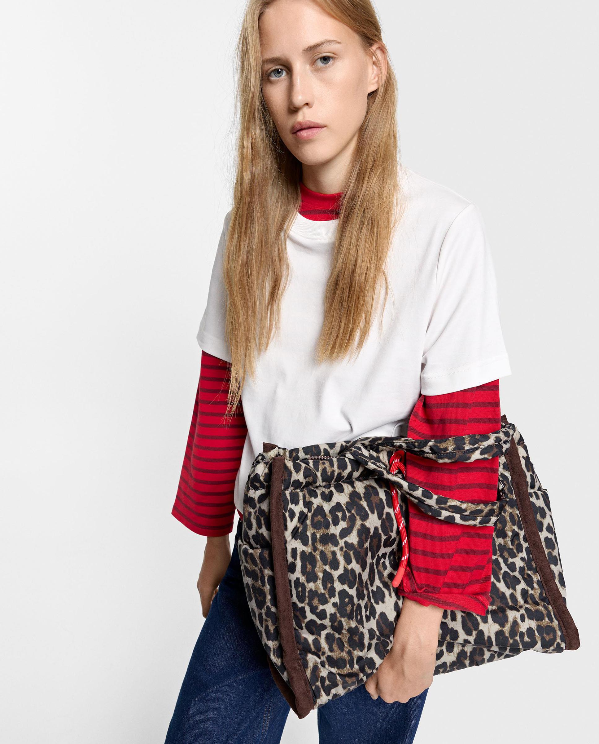 Portadocumentos de mujer para portátil de 14" con cierre de cremallera y estampado animal print - Parfois - Multicolor Multicolor-2