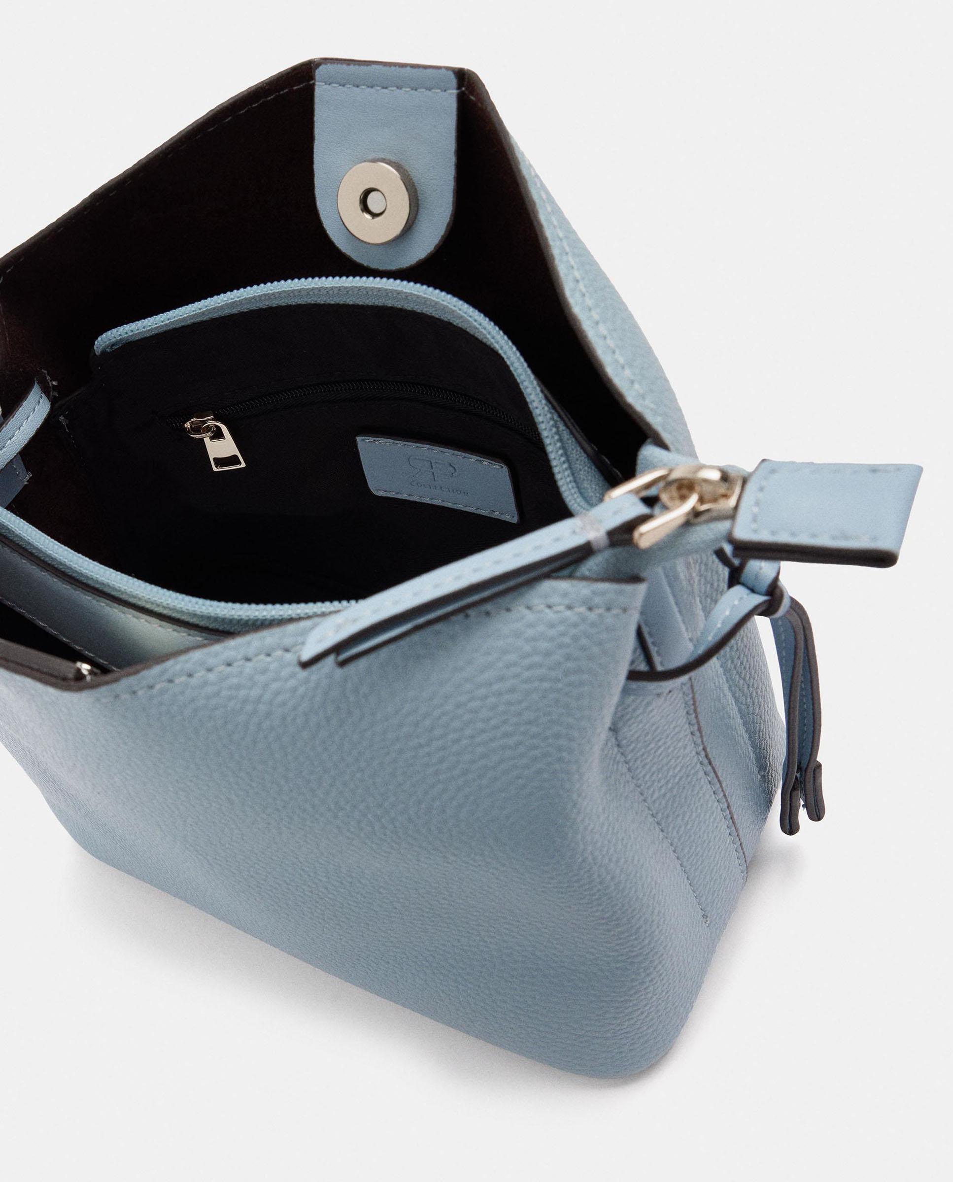 Bandolera de mujer con cierre imantado en liso - Parfois - Azul claro Azul claro-4
