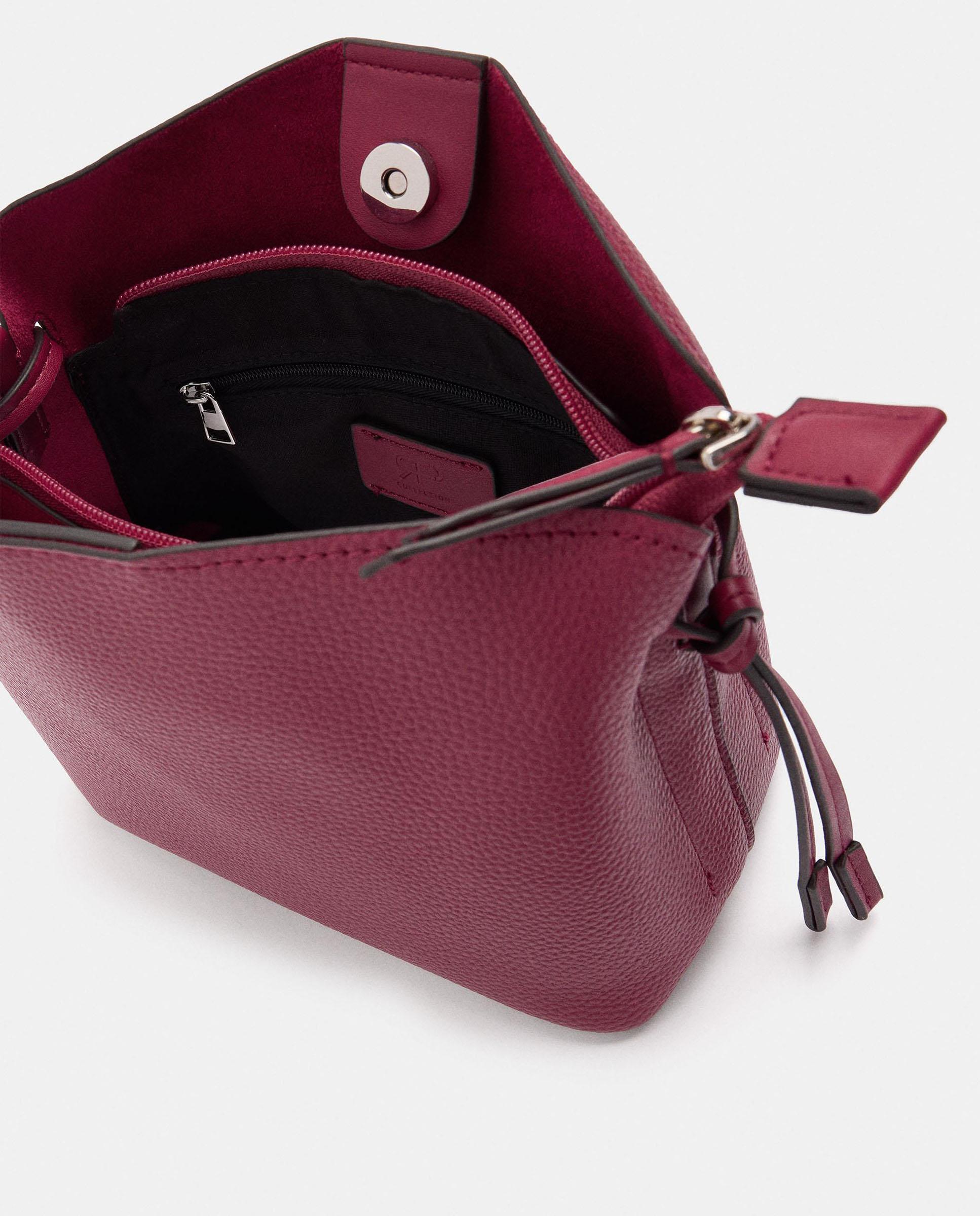 Bandolera de mujer con cierre imantado en liso - Parfois - Rojo Rojo-4