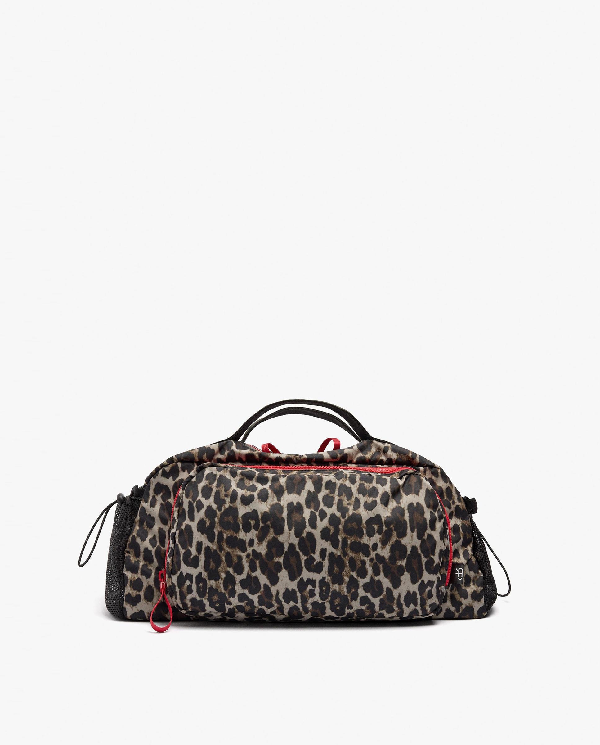 Bolso de hombro estilo deportivo con cierre de cremallera y estampado animal print - Parfois - Marrón Marrón-1