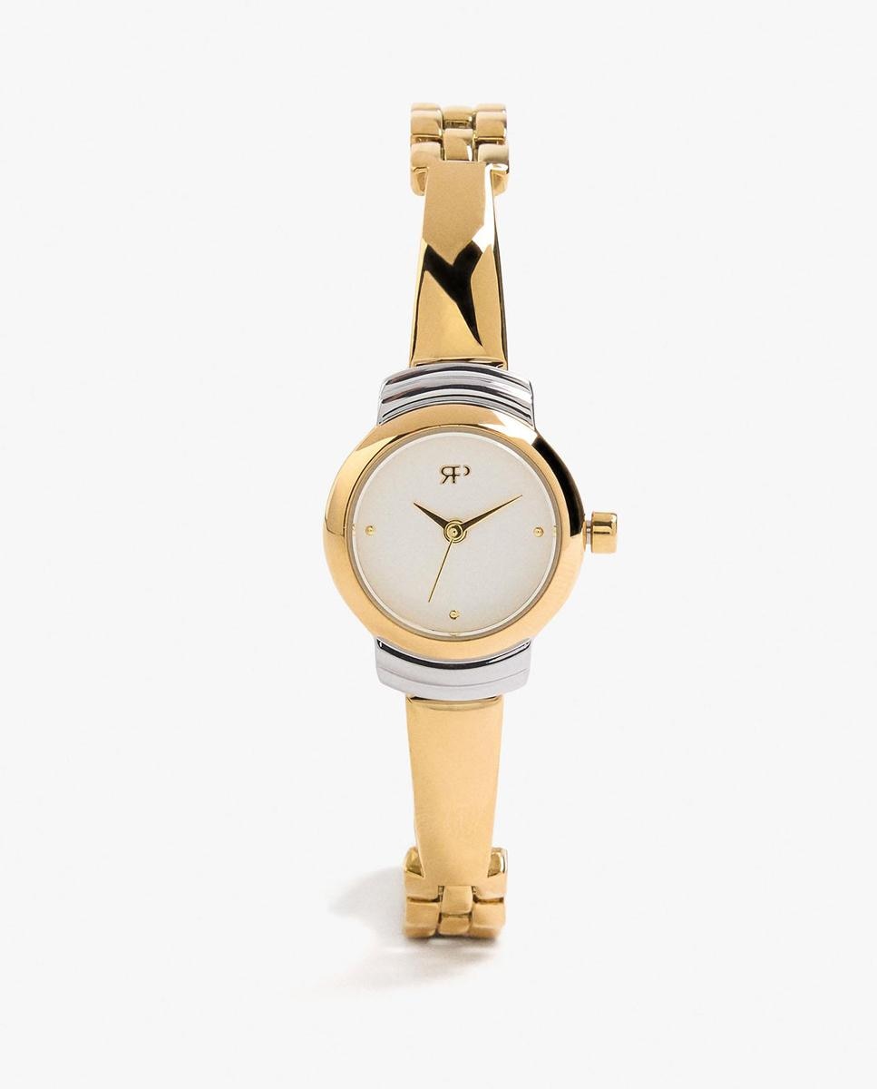 Imagen 0 de Reloj de mujer redondo con correa rígida Dorado