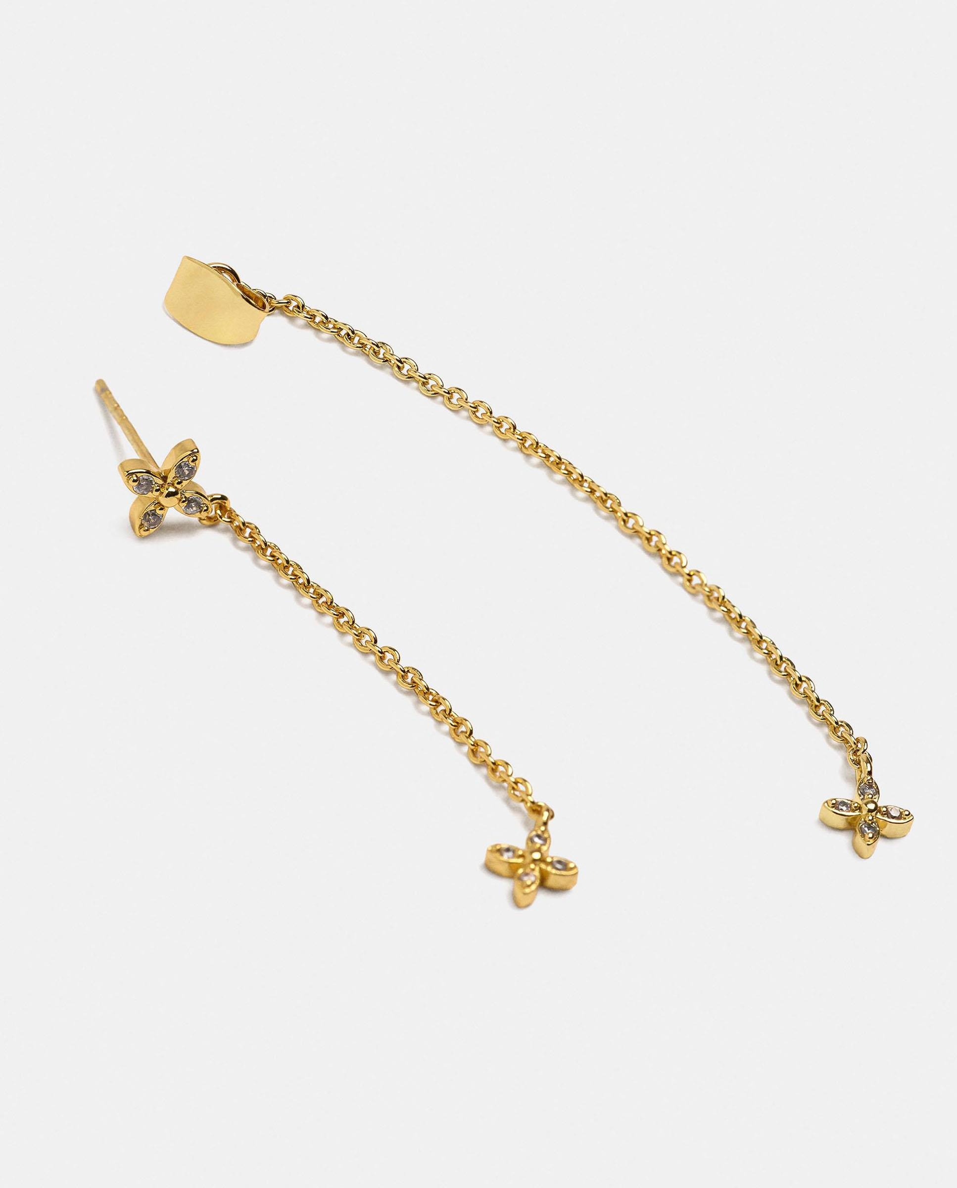 Pendiente con cadena y circonitas decorativas - Parfois - Dorado Dorado-2