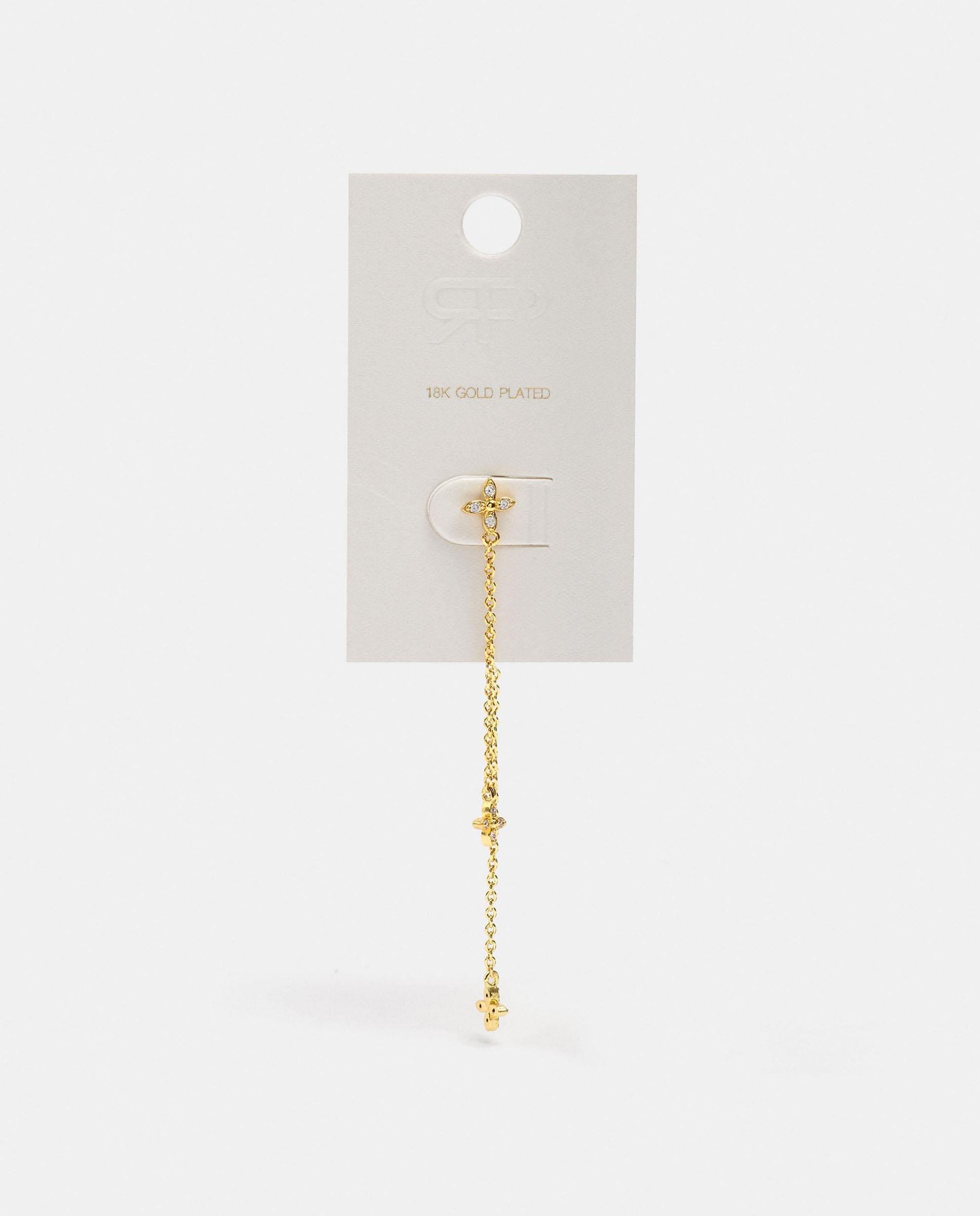 Pendiente con cadena y circonitas decorativas - Parfois - Dorado Dorado-3