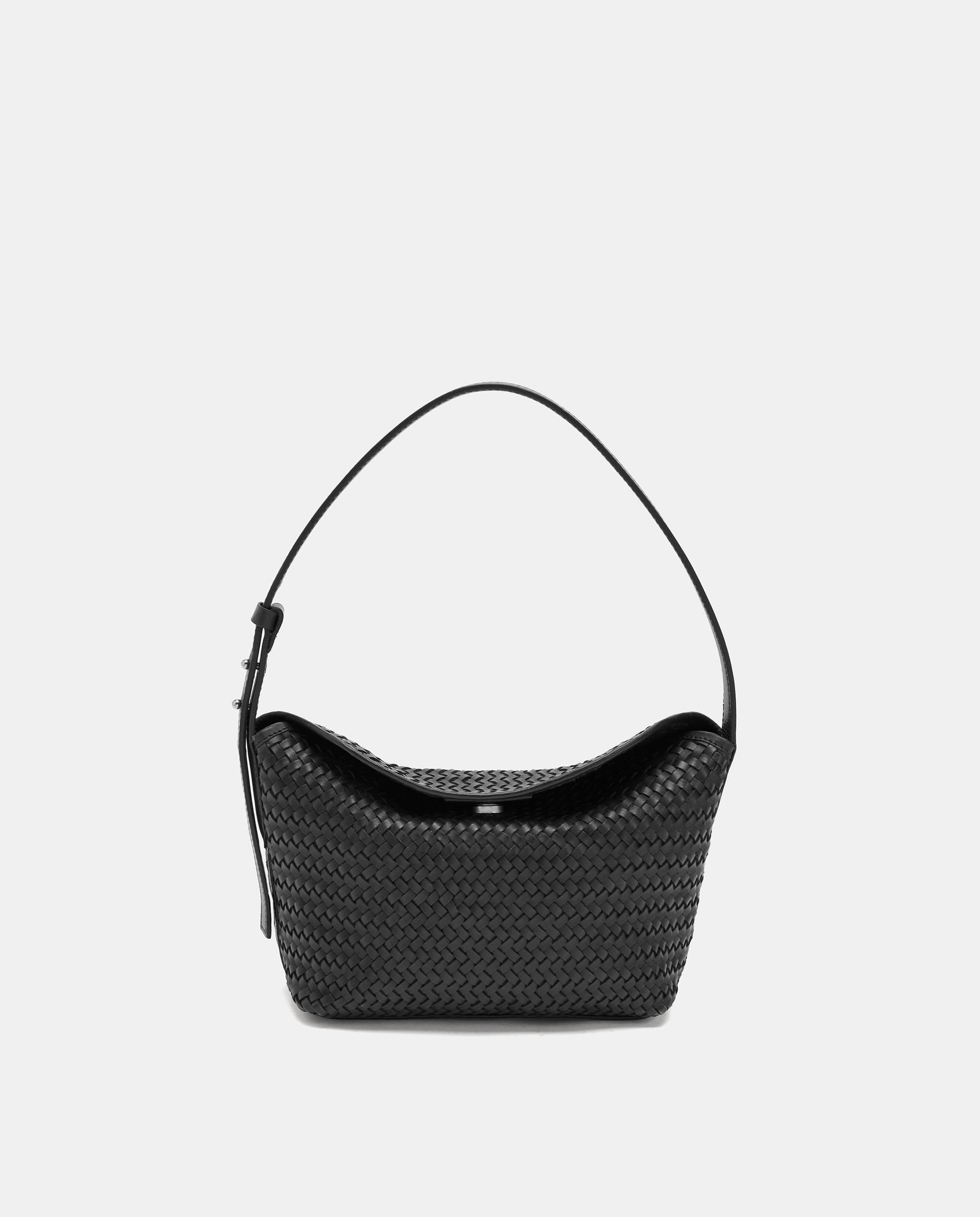 Bolso de hombro 100% piel trenzada con cierre imantado - Parfois - Negro Negro-1