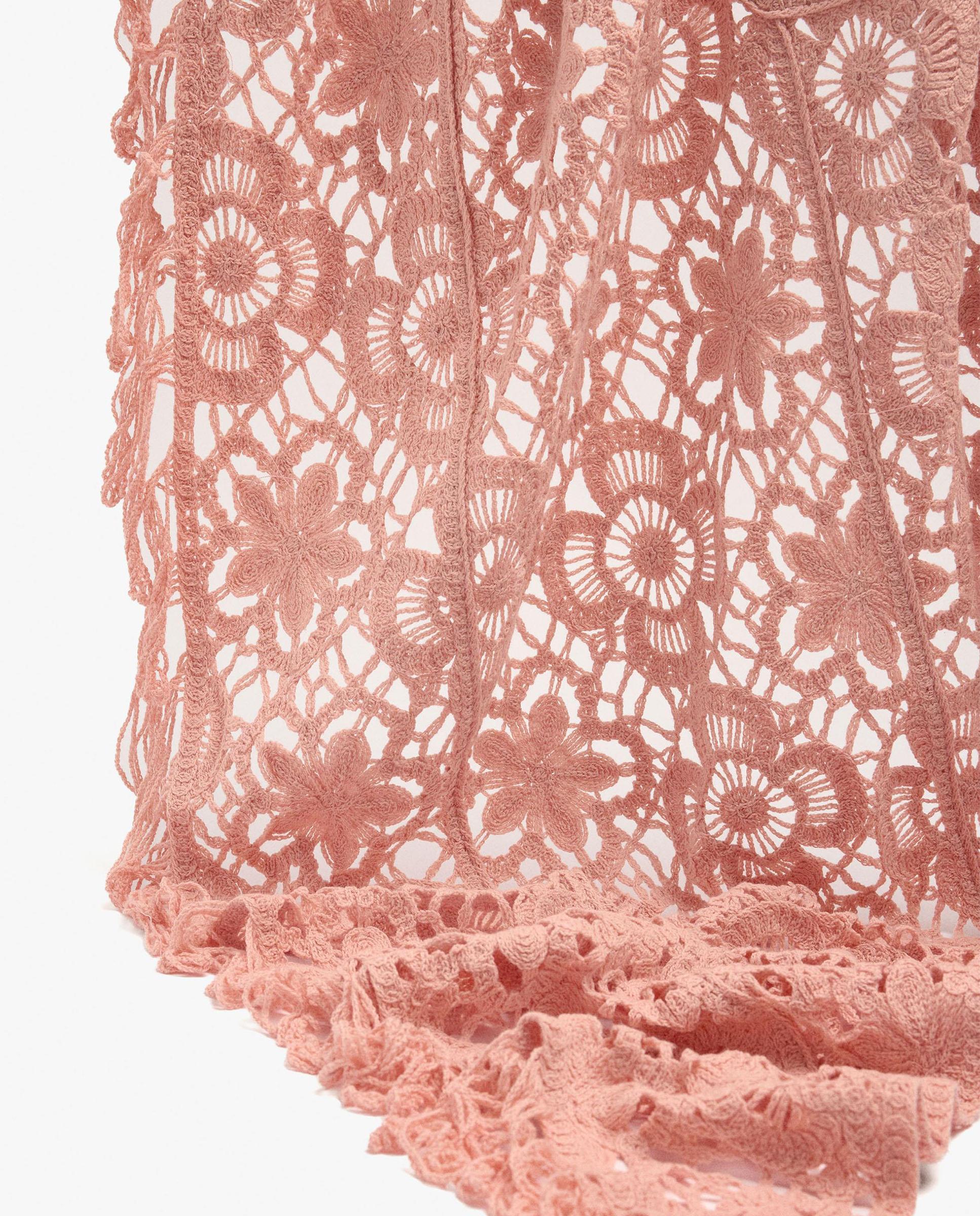 Imagen 3 de Chal de fiesta de crochet en liso - Parfois - Rosa Rosa