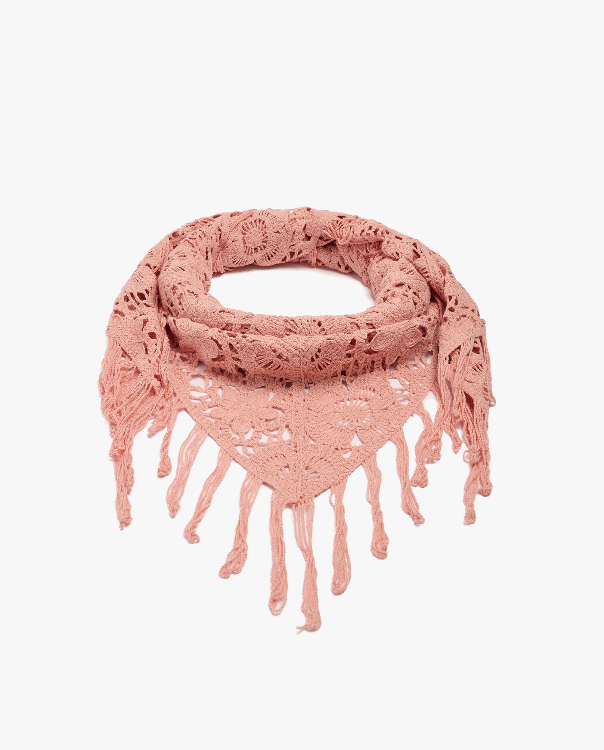 Imagen 2 de Chal de fiesta de crochet en liso - Parfois - Rosa Rosa