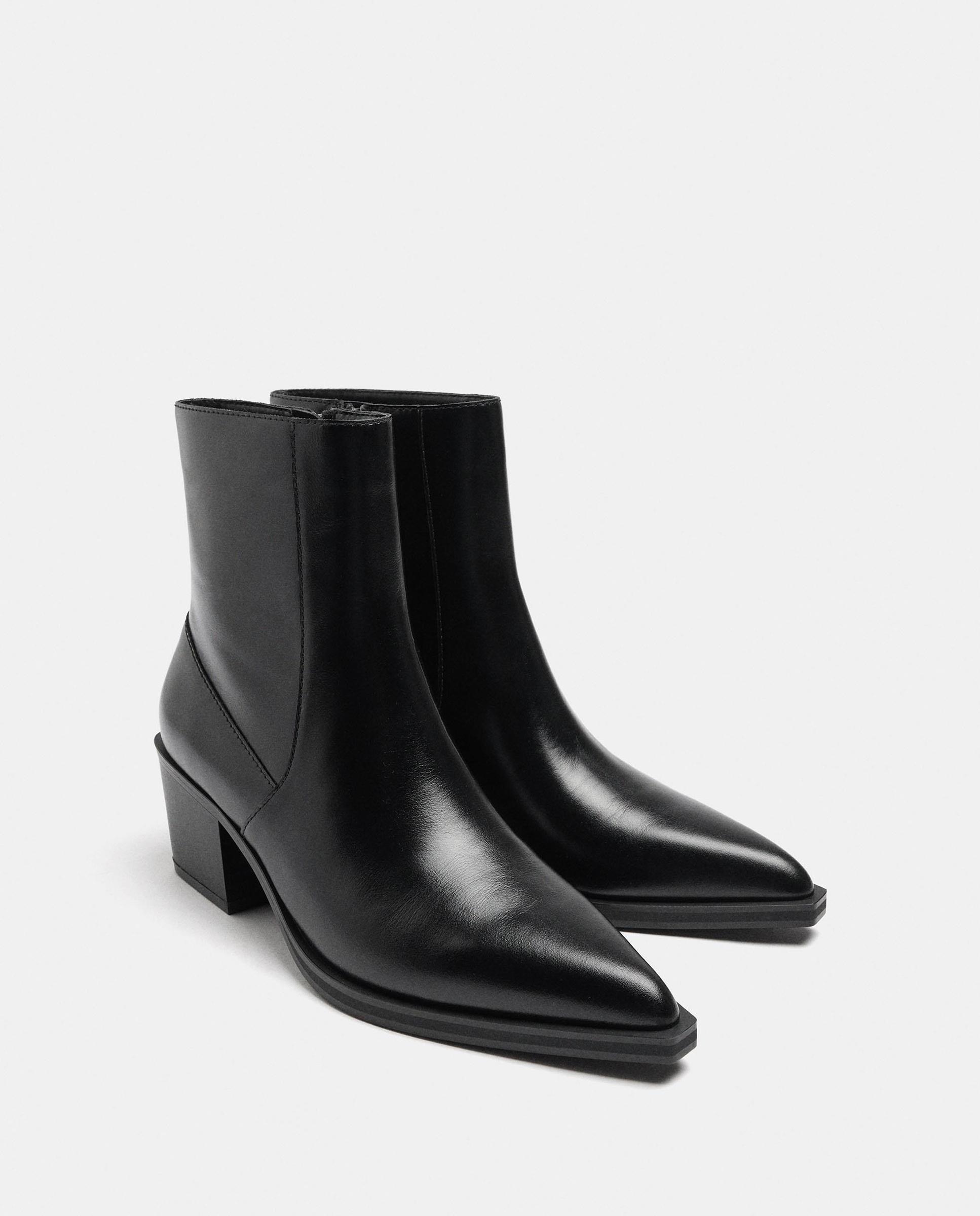 Botines básicos de mujer 100% piel con cierre de cremallera - Parfois - Negro Negro-2