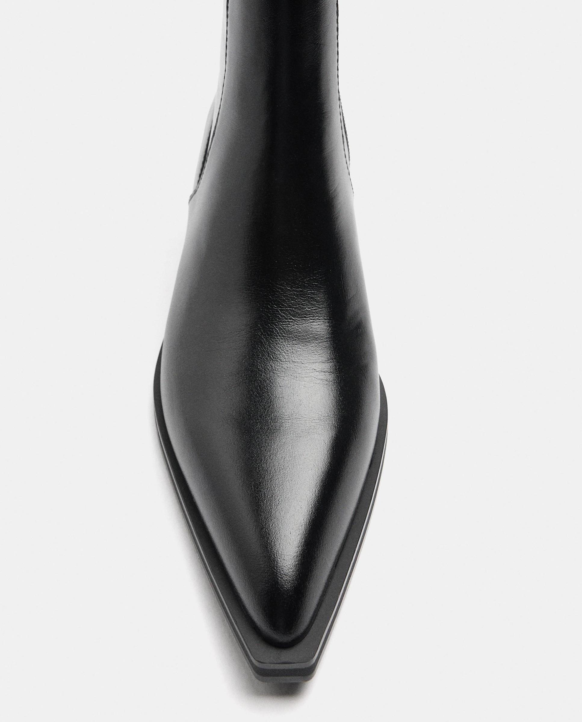 Botines básicos de mujer 100% piel con cierre de cremallera - Parfois - Negro Negro-5