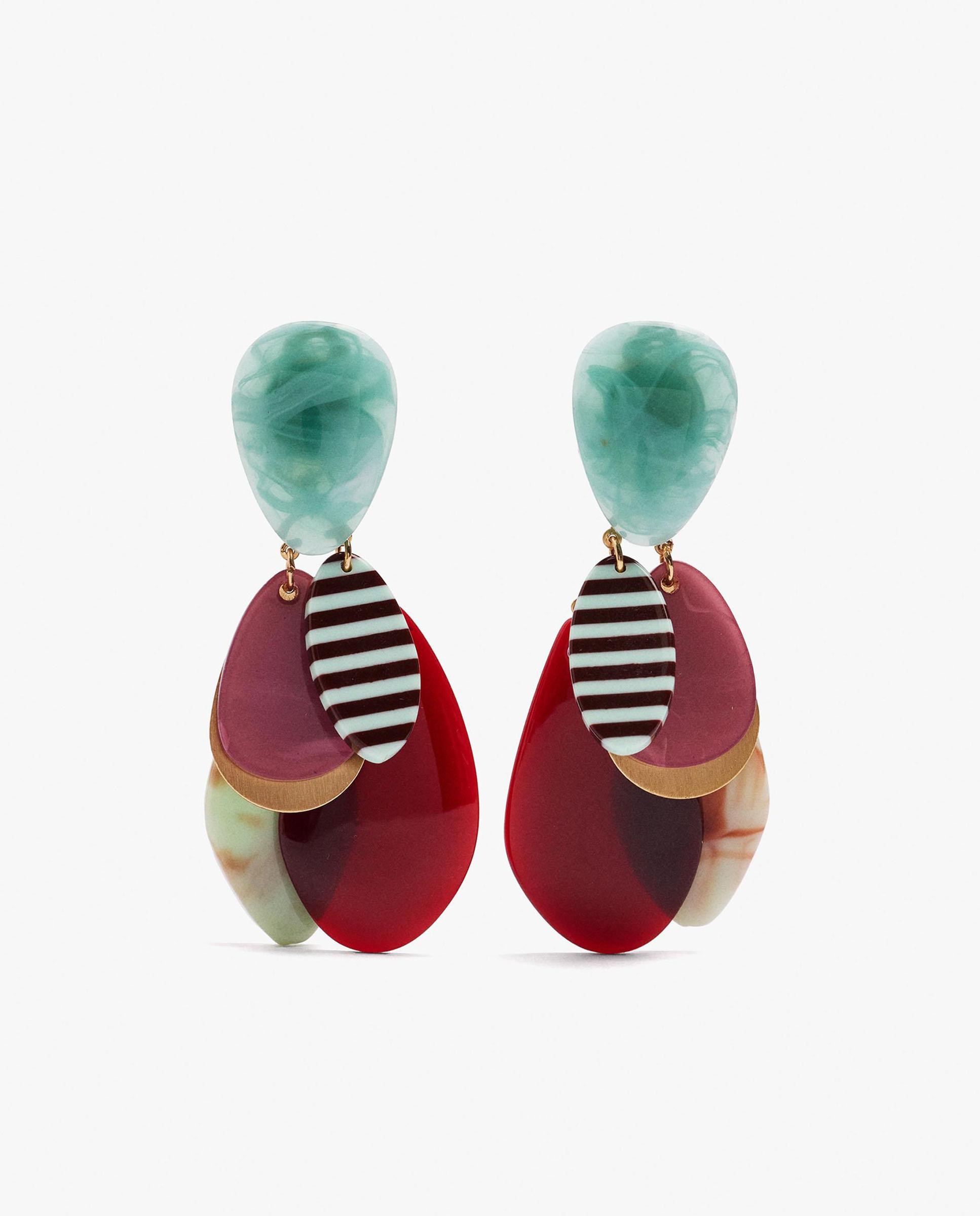 Pendientes con piedras y pétalos decorativos - Parfois - Multicolor Multicolor-1