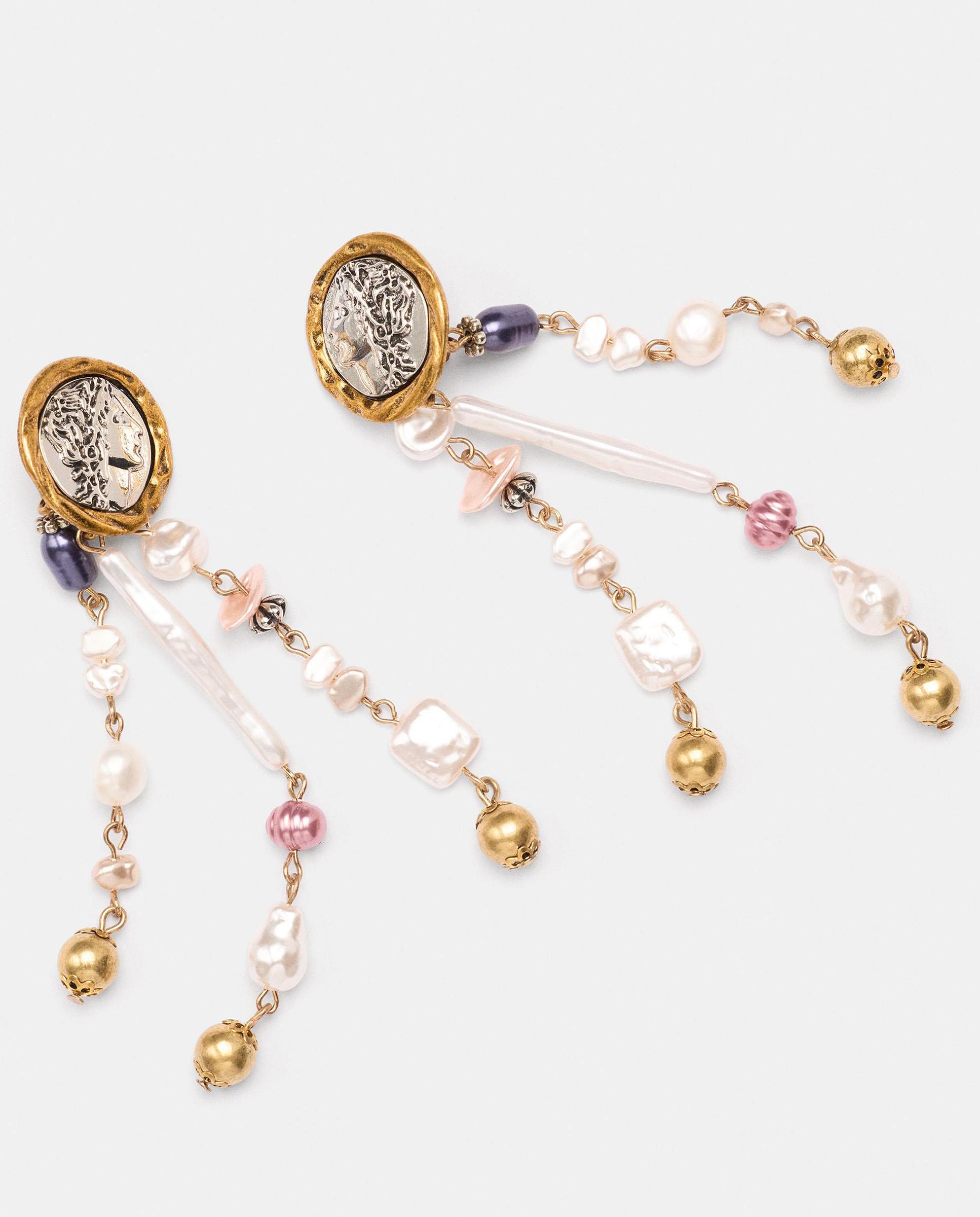 Imagen 2 de Pendientes con abalorios decorativos de medalla y perlas - Parfois - Multicolor Multicolor