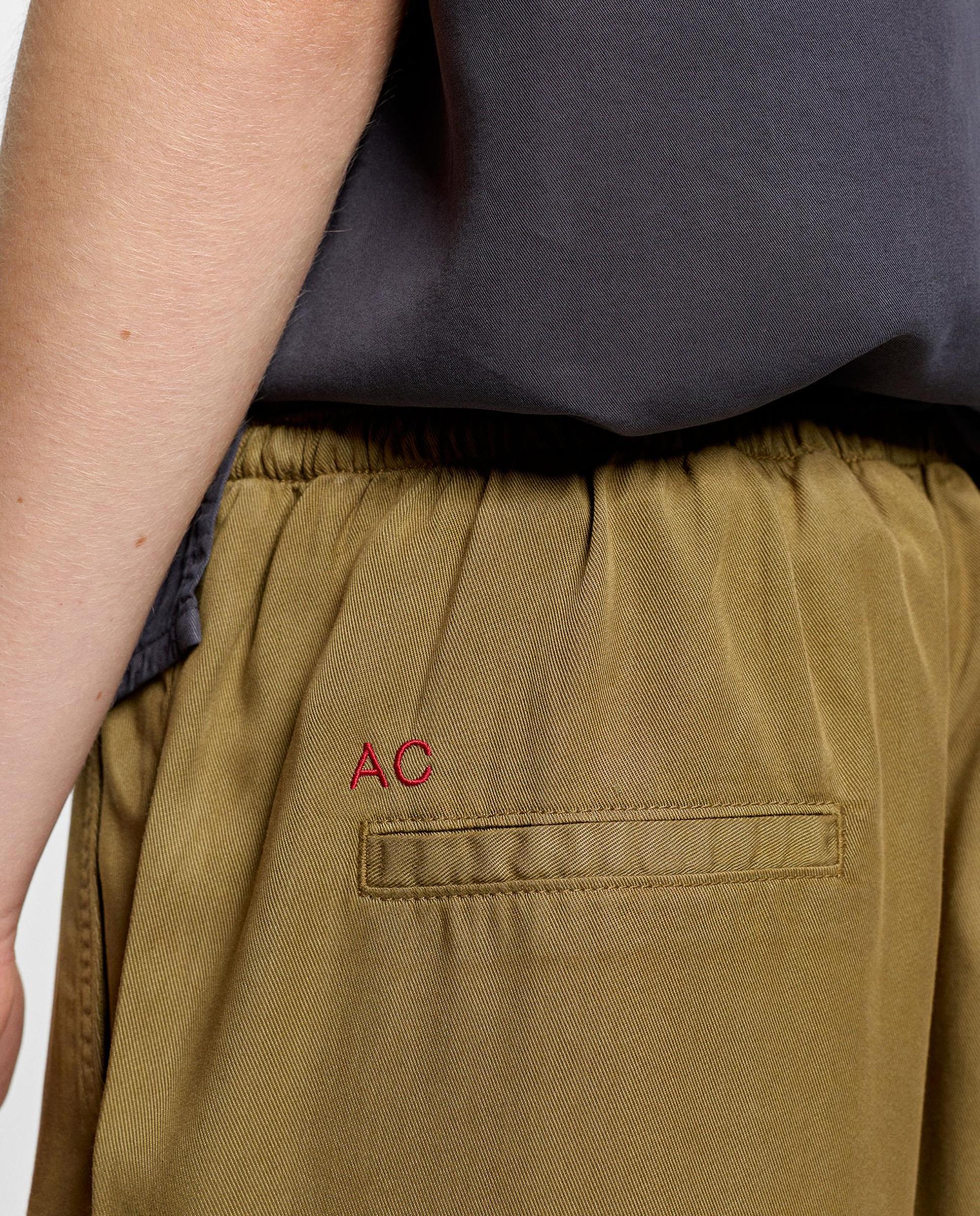 Pantalones rectos de mujer 100% liocel con cordón de cintura en liso - Parfois - Kaki Kaki-5