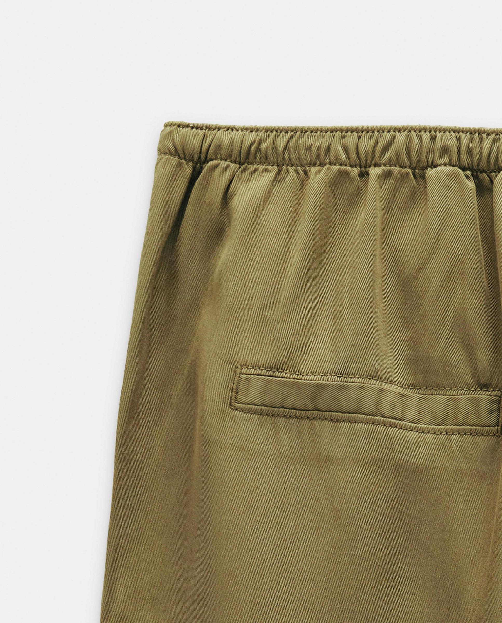 Pantalones rectos de mujer 100% liocel con cordón de cintura en liso - Parfois - Kaki Kaki-8