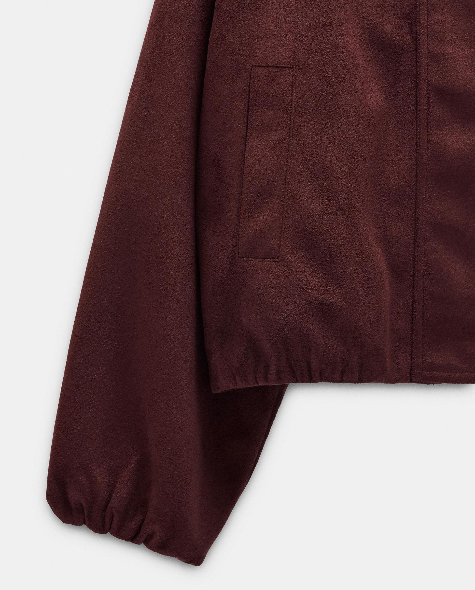Chaqueta de mujer corta efecto piel en liso - Parfois - Burdeos Burdeos-5