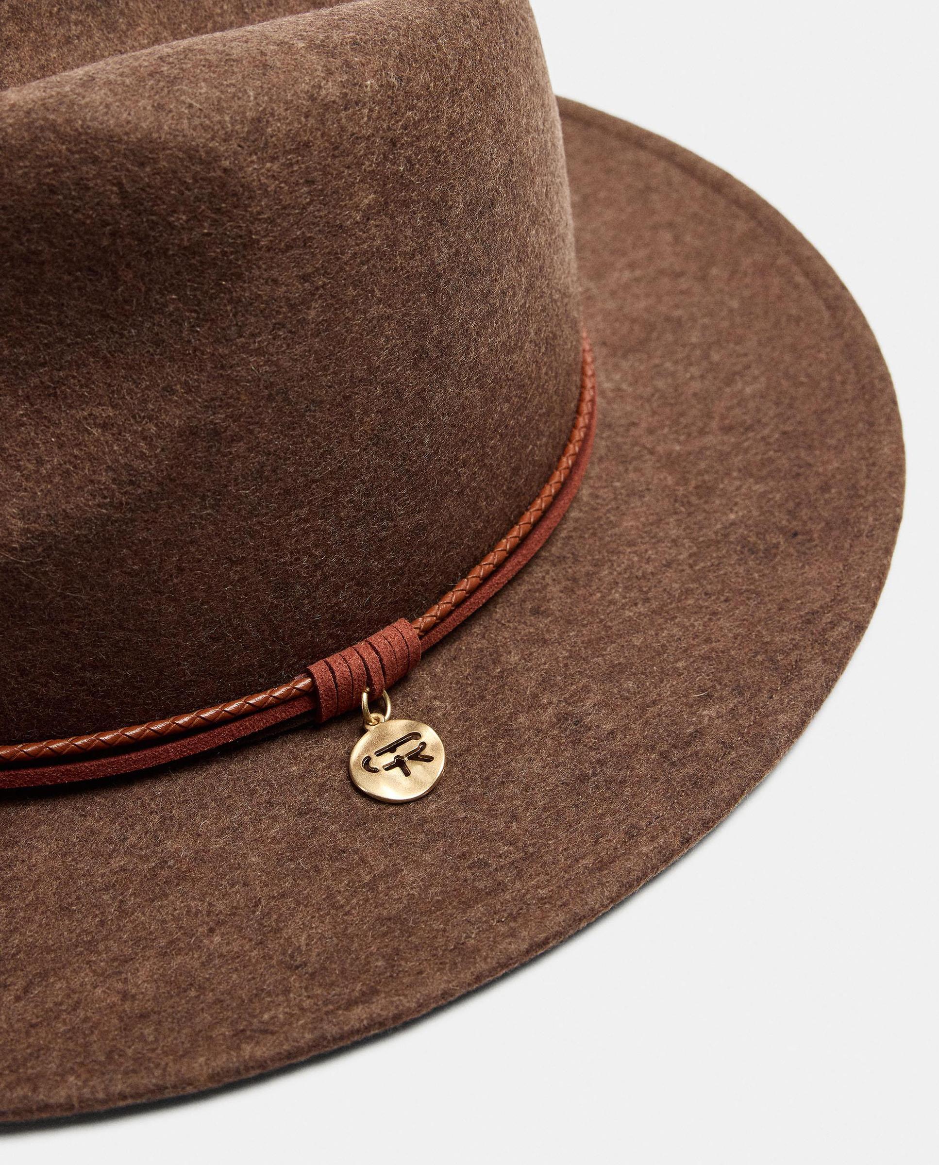 Imagen 3 de Sombrero de mujer con tira decorativa en liso - Parfois - Marrón Marrón