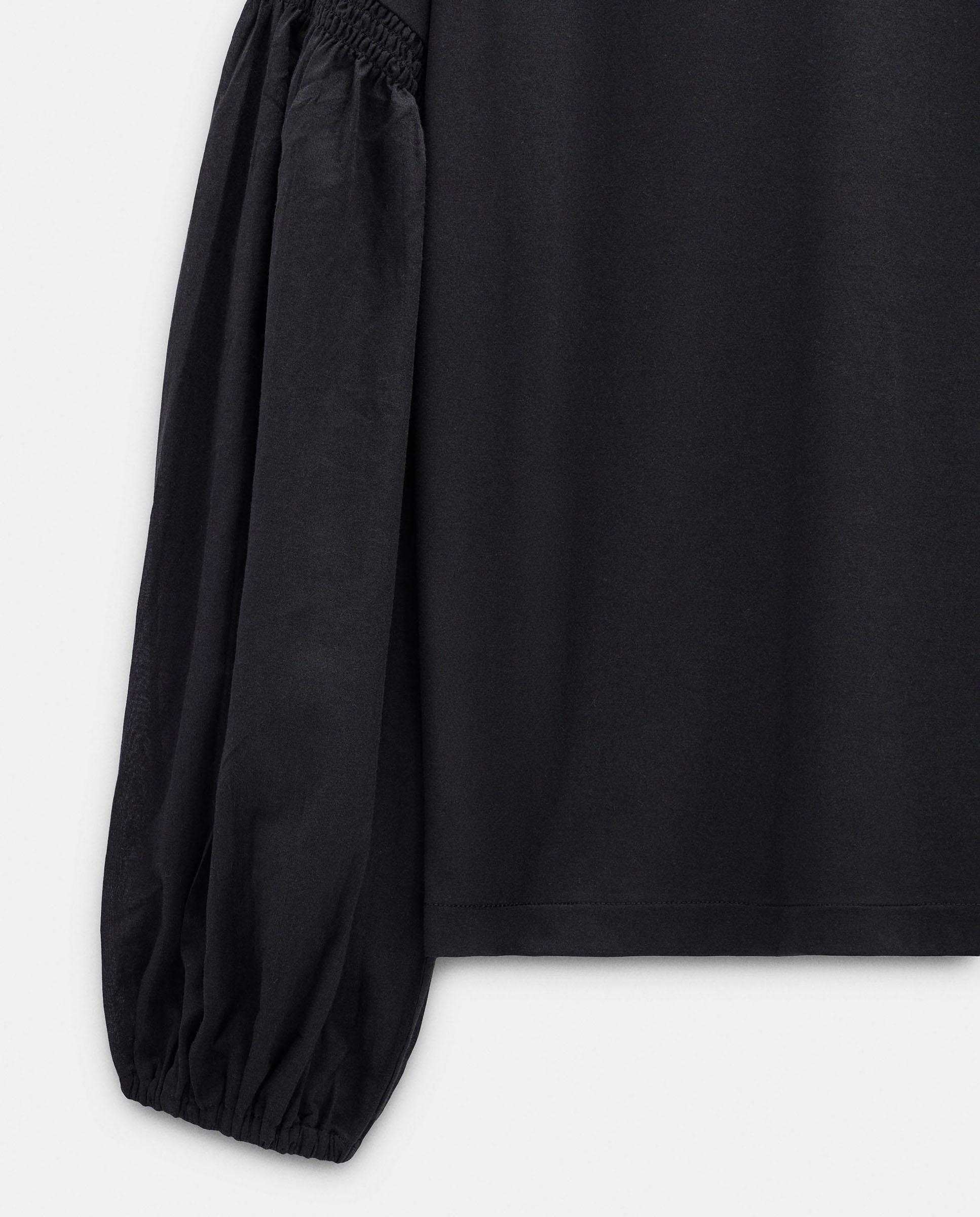 Camiseta de mujer de manga larga con mangas abullonadas - Parfois - Negro Negro-5