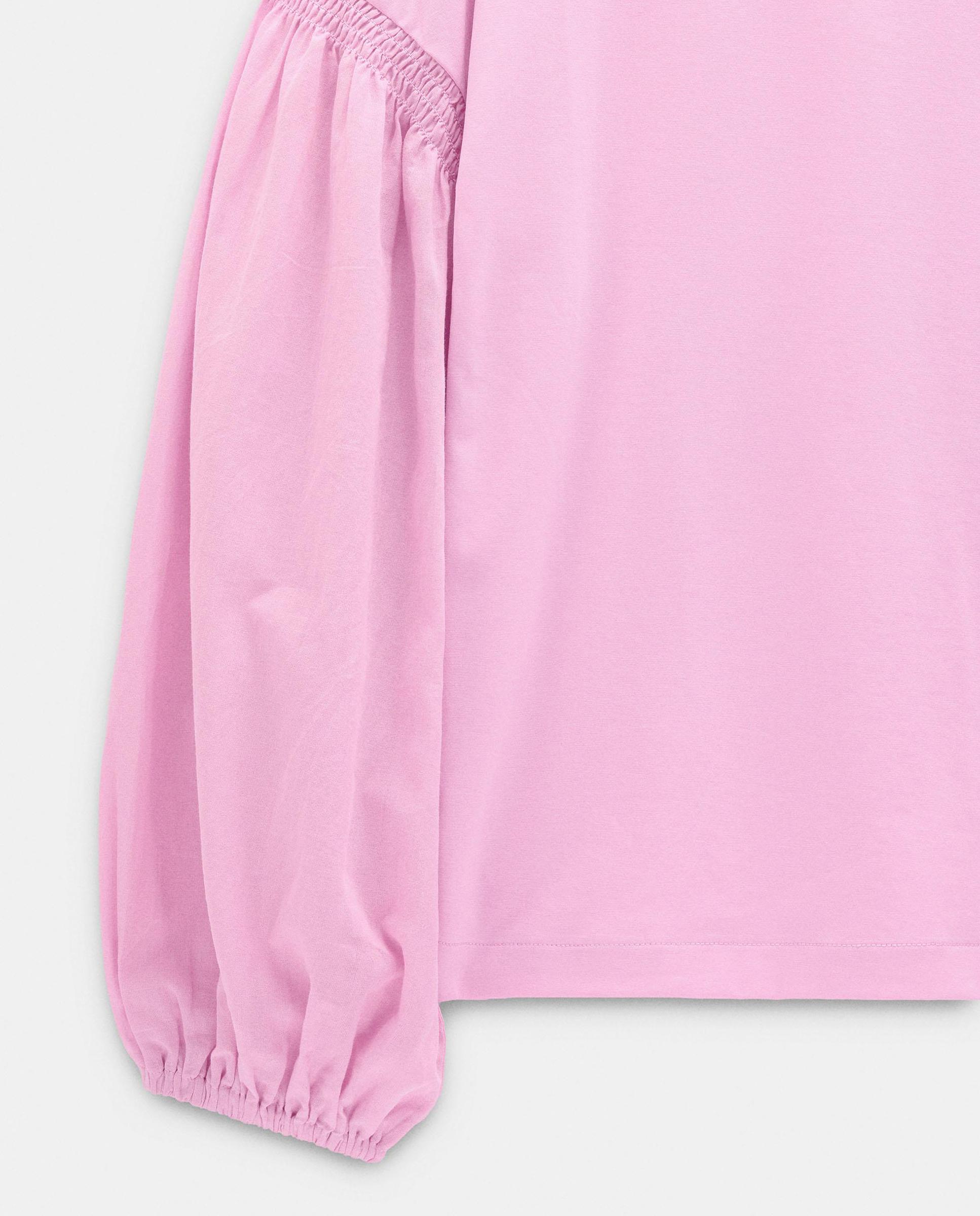 Camiseta de mujer de manga larga con mandas abullonadas - Parfois - Rosa Rosa-5